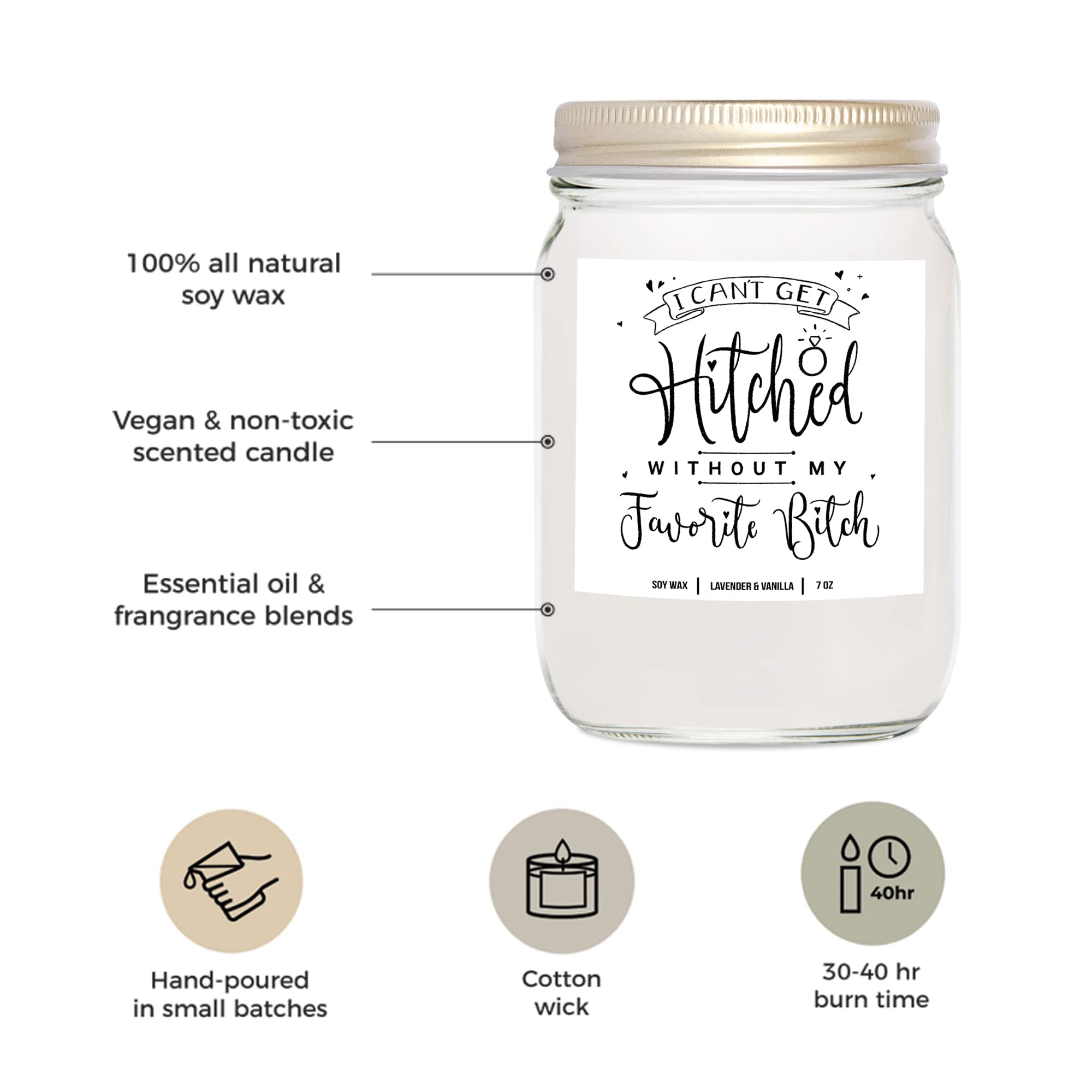 YouNique Designs Will You Be My Bridesmaid Proposal Candle, 7 Ounces, Bridesmaid Gifts Candle, Bridesmaid Proposal Gift Ideas, S