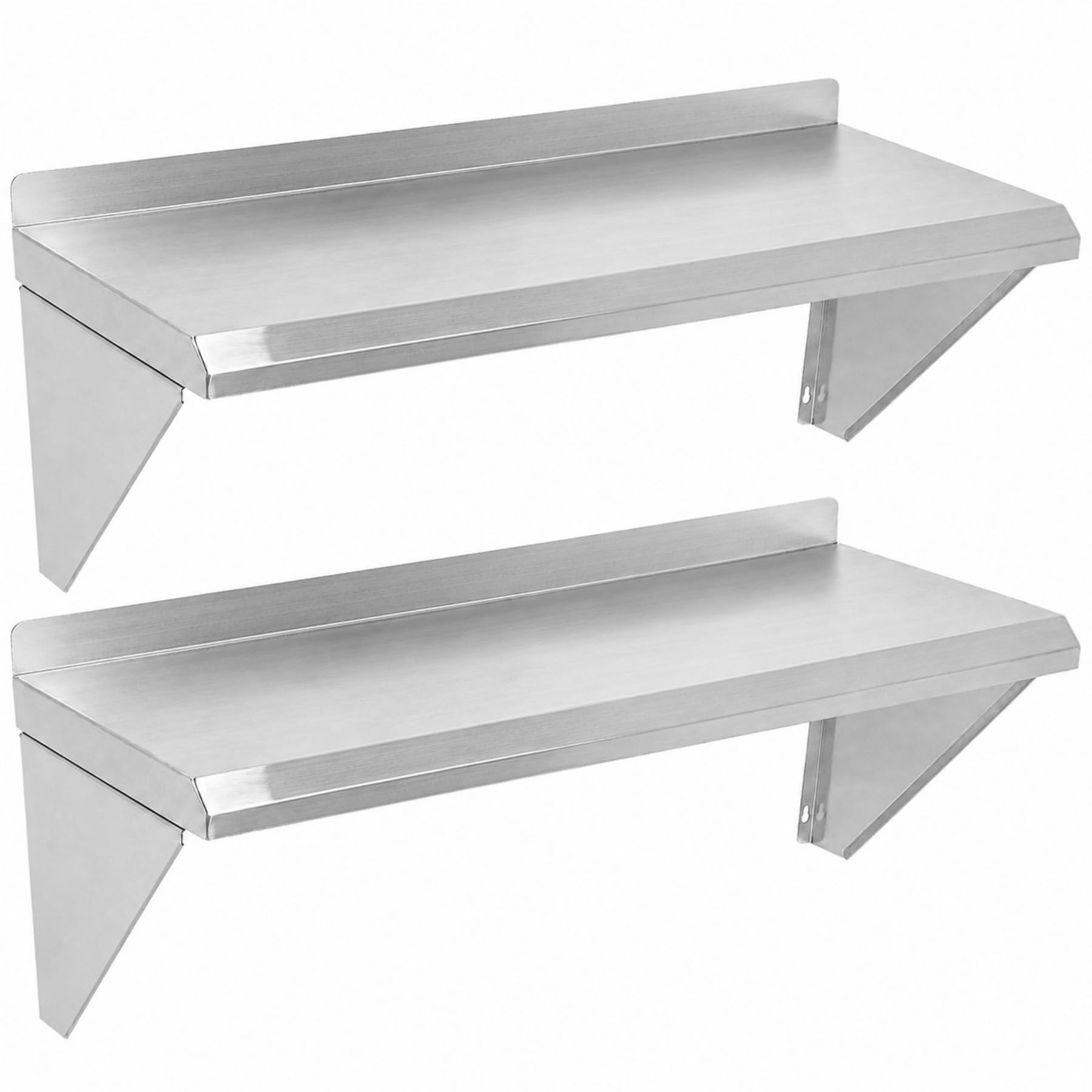 Toriexon 2 Pack Stainless Steel Shelf 12 x 24 Wall Mounted Metal Shelves