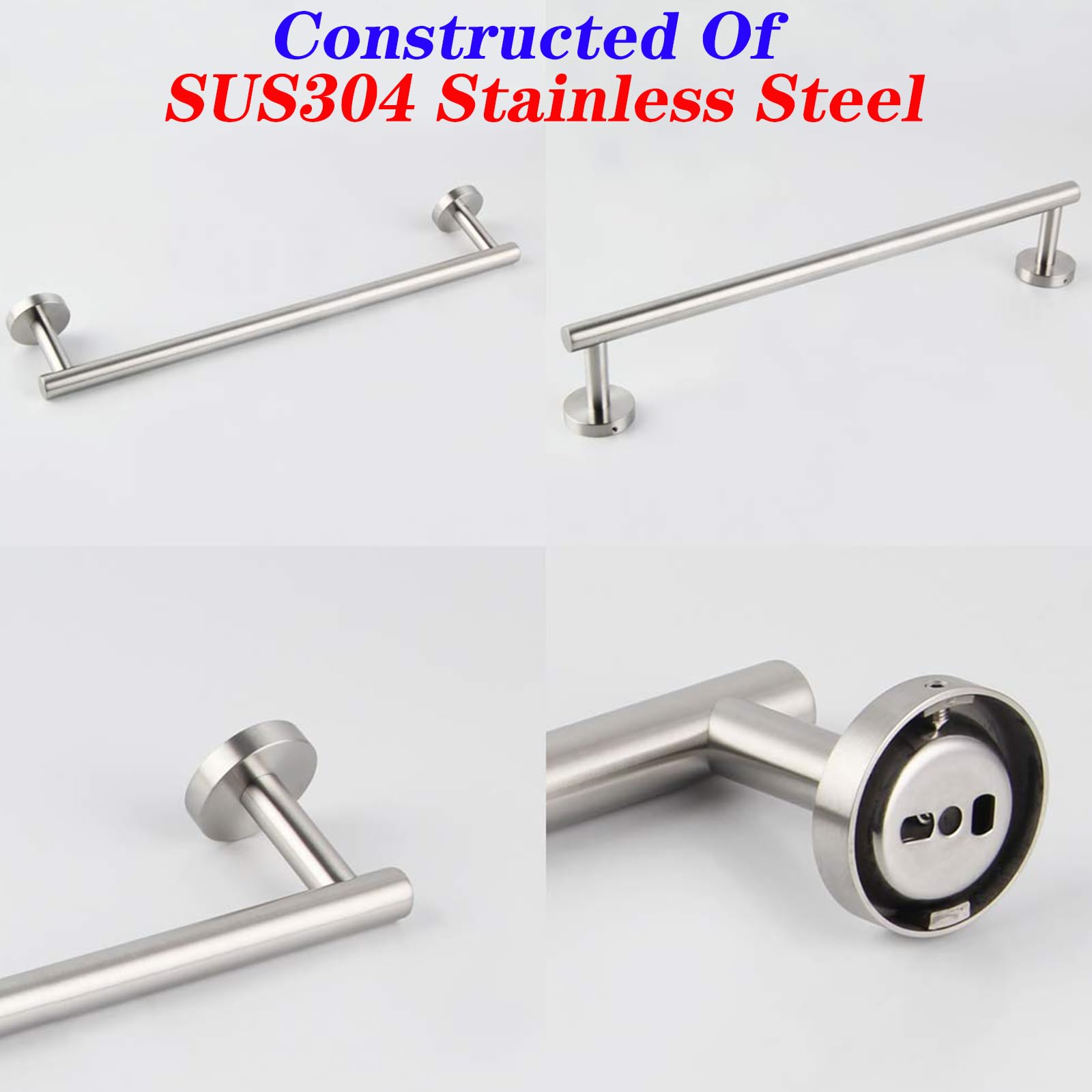 Gerzwy Bathroom Towel Bar 18-Inch Brushed Stainless Steel Towel Bar Contemporary Style Wall Mount For Bath Kitchen Ag1101C45-Ls