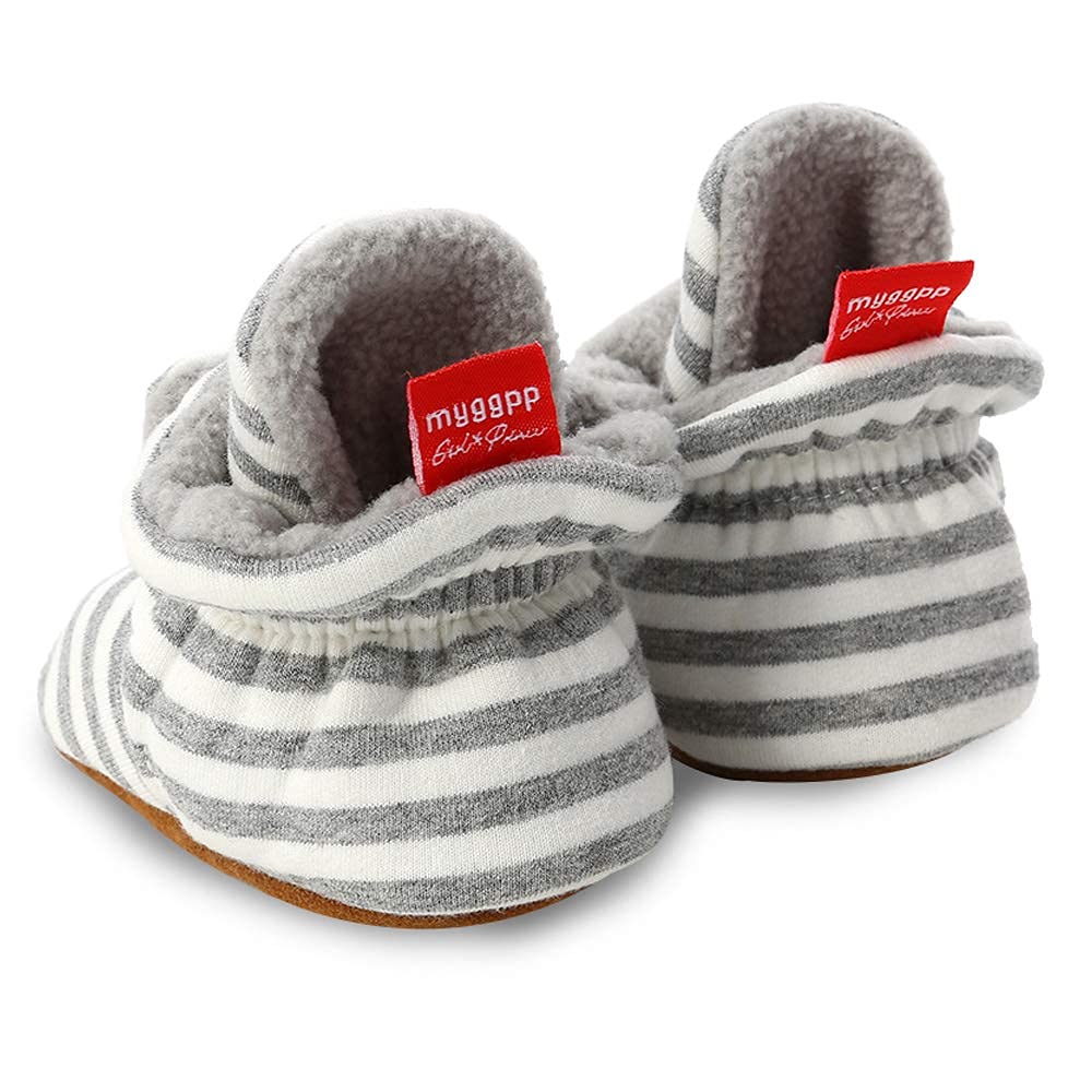 Babelvit Newborn Baby Boy Girl Soft Fleece Booties Stay On Infant Slippers Socks Shoe Non Skid Gripper Toddler First Walkers Win