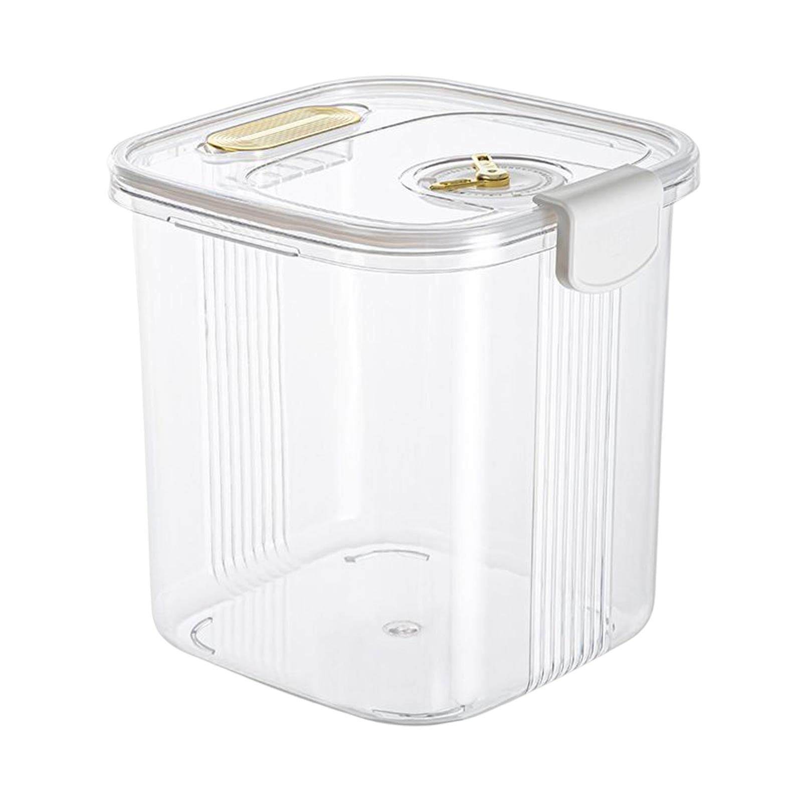 Zoomella Rice Storage Containers Transparent Locking Lid For Flour Pet Food Cereal Transparent Large|Food Storage Containers|Hom