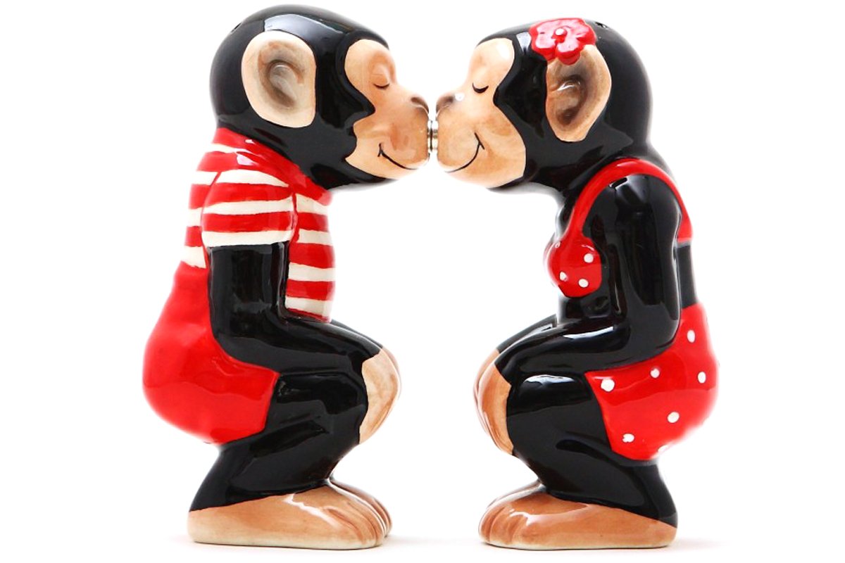Kissing Chimps Salt And Pepper Set