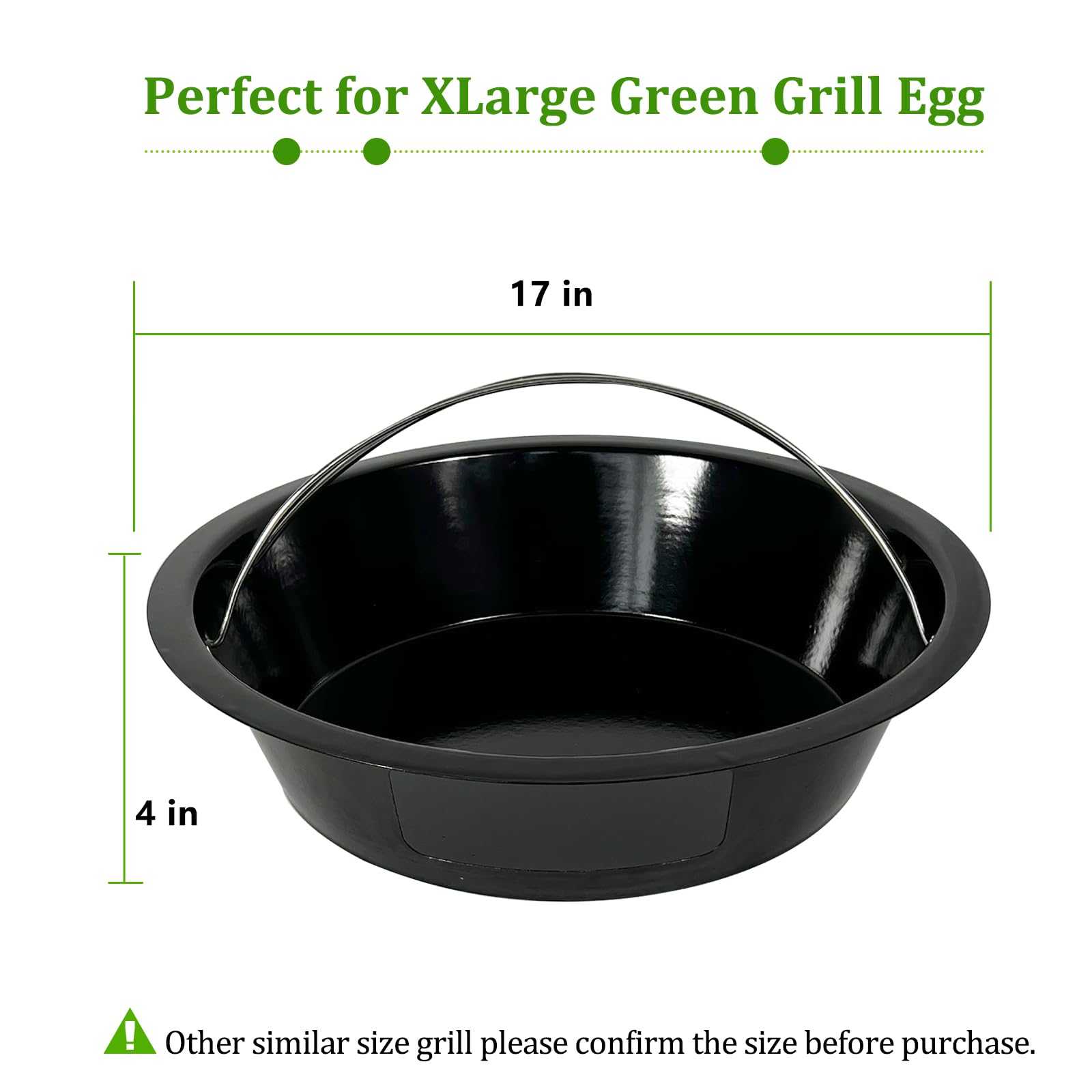 Kamaster Ash Can With Handle For Xlarge Big Green Egg,Charcoal Ash Collector Must Haves Big Green Eggs Accessories Carbon Steel