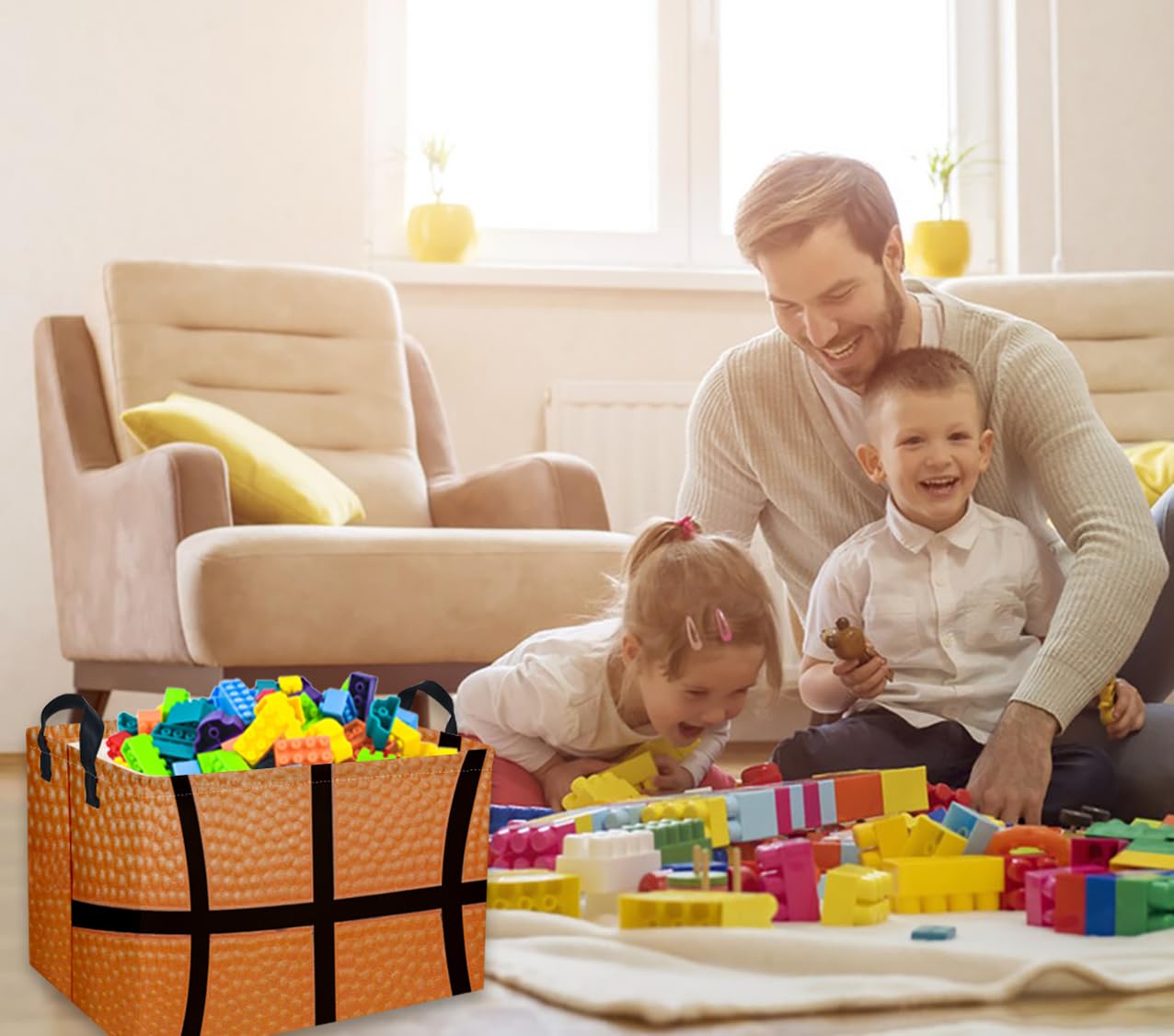 Ddbasket Rectangular Basketballs Baskets Gift Basket Empty Kids Storage Bins Baby Boy Basket Kids Toy Storage Bin Organizer Box