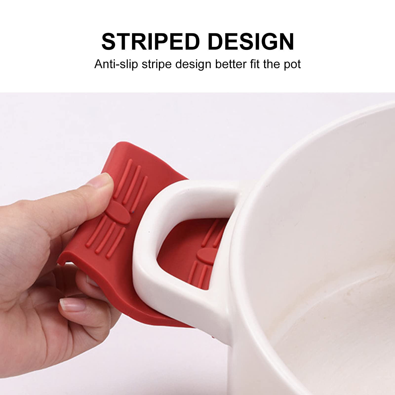 Xokipol 4Pcs Silicone Assist Handle Holder Hot Handle Holder Cast Iron Handle Cover Pot Grip Handle Sleeve For Enameled Griddles
