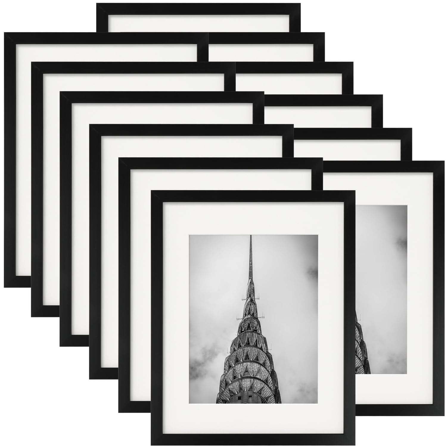 8.5x11 Picture Frames Black Set of 12 for Wall Gallery Collage Photo Frames or Tabletop Display