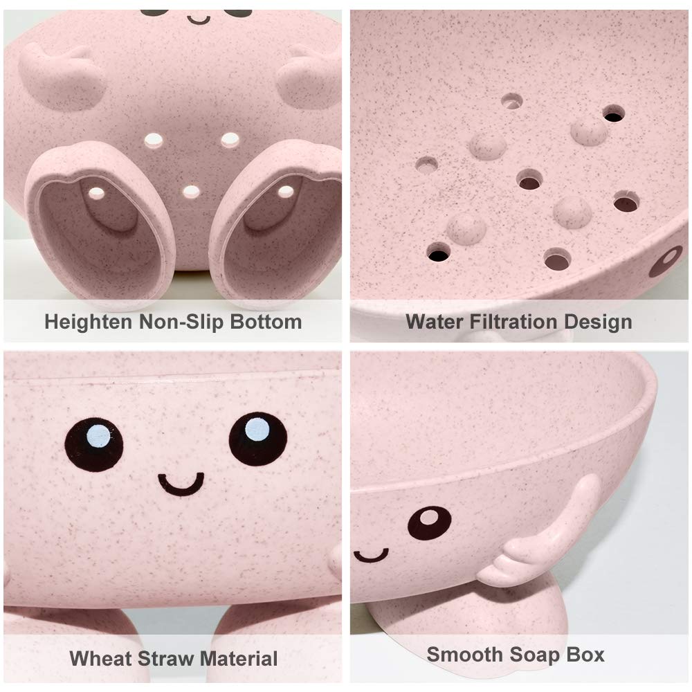 Samhe Soap Holder, Cute Soap Dish For Kids Children, Creative Lovely Bar Soap Tray Counter For Shower Bathroom Kitchen Counterto
