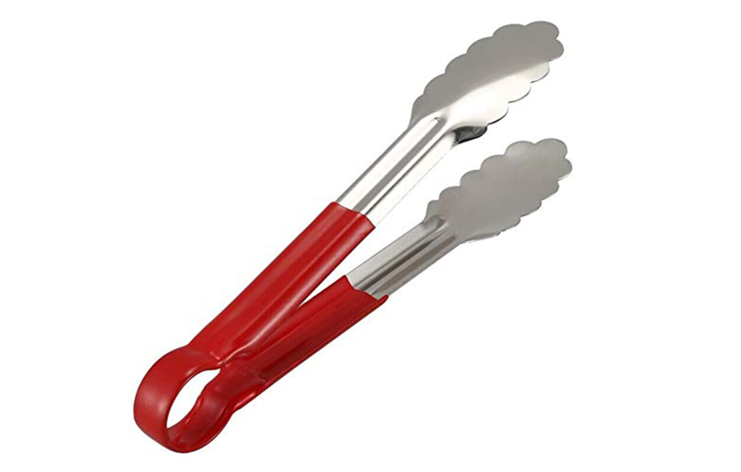 Ervio Stainless Steel Kitchen Tongs With Heat Resistant Silicone Grip  NonSlip Scalloped Edge Cooking Tongs For Bbq, Grilling,