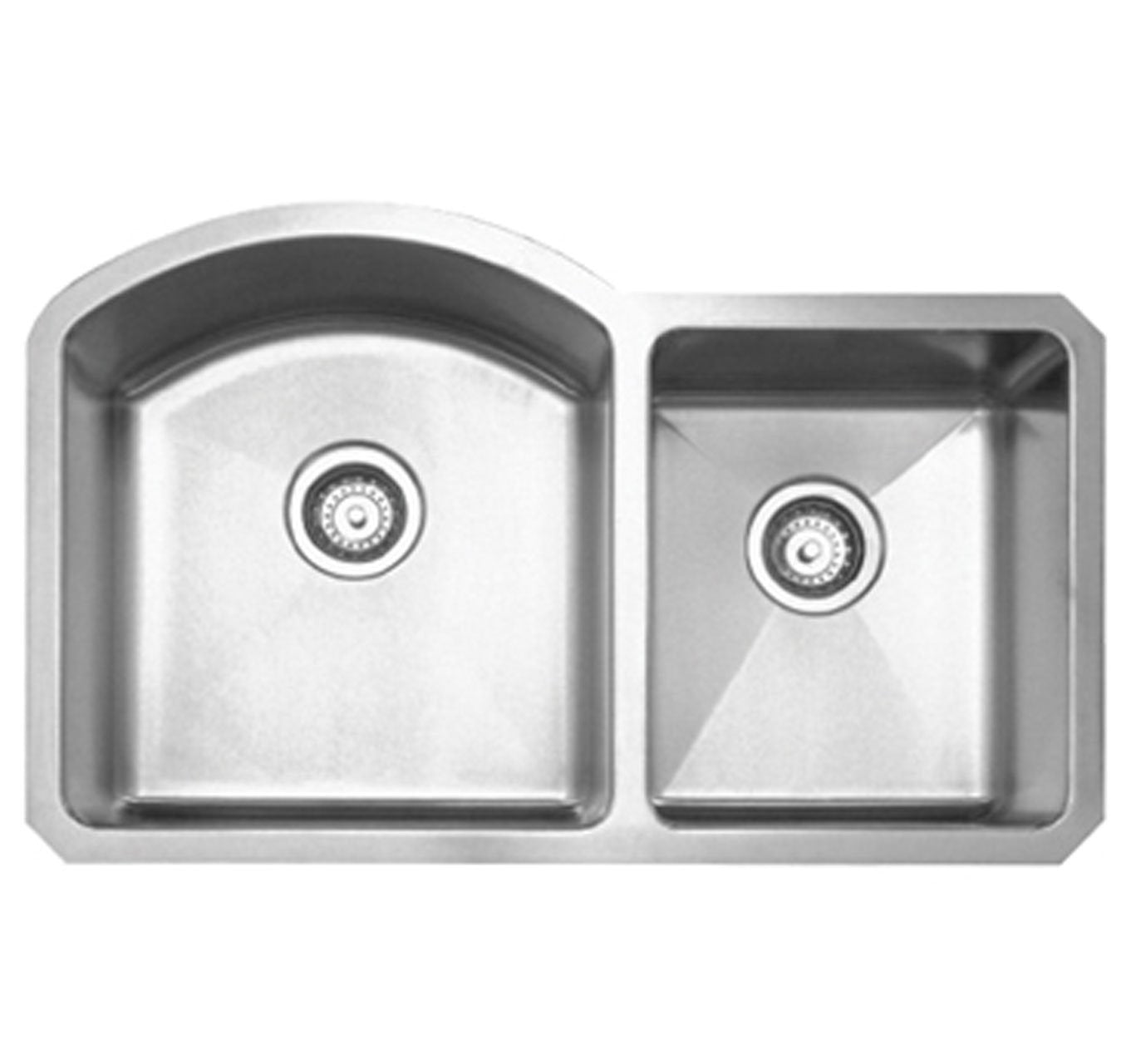 Whitehaus Whnc3220-Bss Haus Series 31 7/8-Inch Double Bowl Undermount Sink, Brushed Stainless Steel