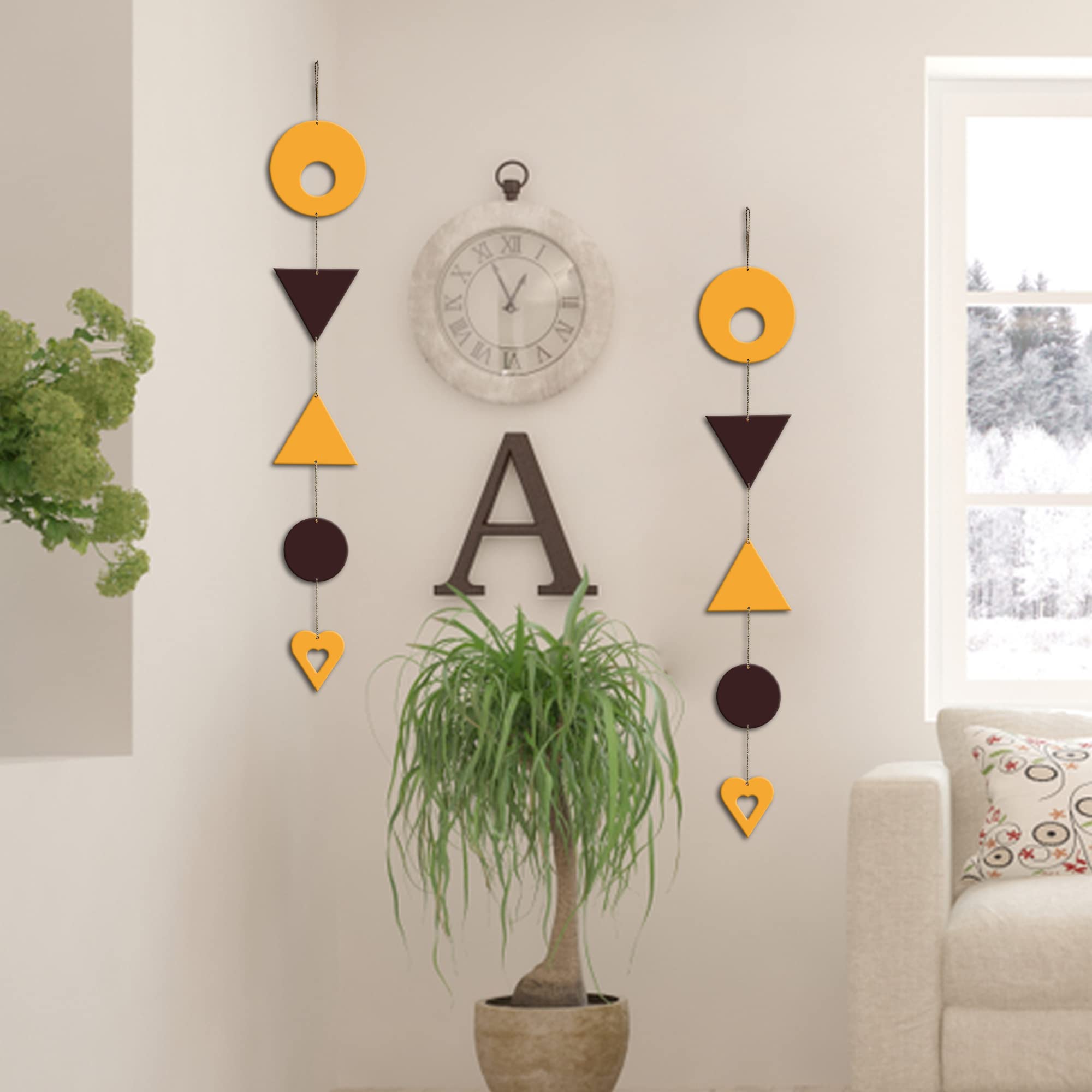 Artvibes Geometrical Shapes Wall and Door Hanging for HomeDecor| Office| LivingRoom, Wall Decoration (WH_5210N)( Multi 10)