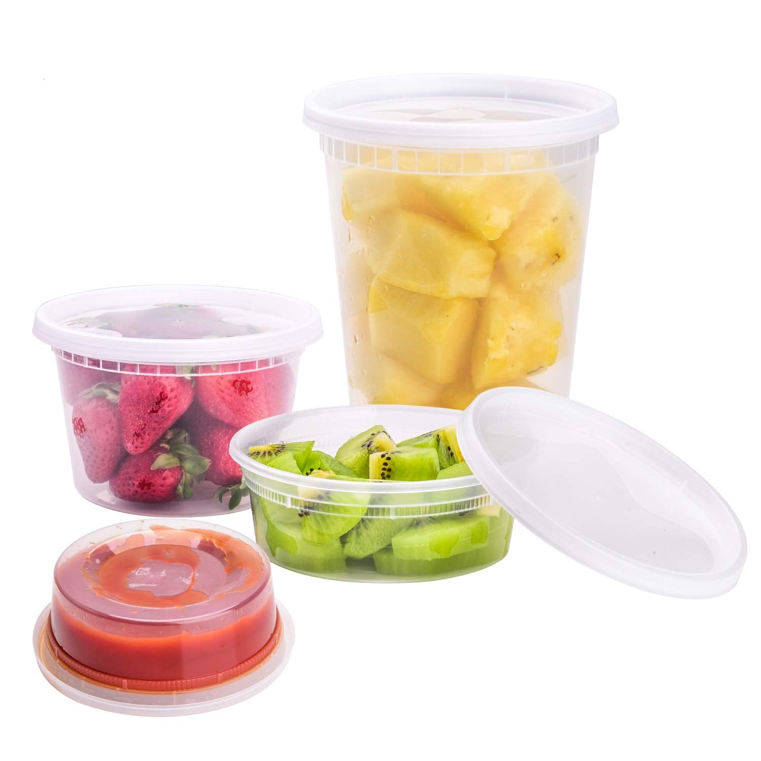 Tashibox [8 Oz,16Oz,32Oz,48Sets,16Sets Each Size Plastic Food Storage Containers With Lids Airtight,Bpa Free,Microwave/Dishwashe