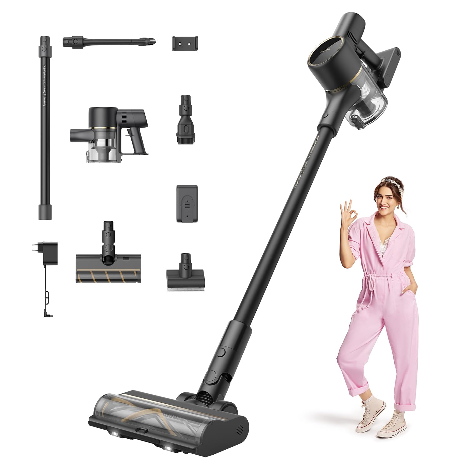 Dreame R10 Pro Cordless Stick Vacuum Cleaner, 65 Mins Long Runtime Stick Vacuum, Lightweight And Anti-Tangle, 150 Aw Robust Suct
