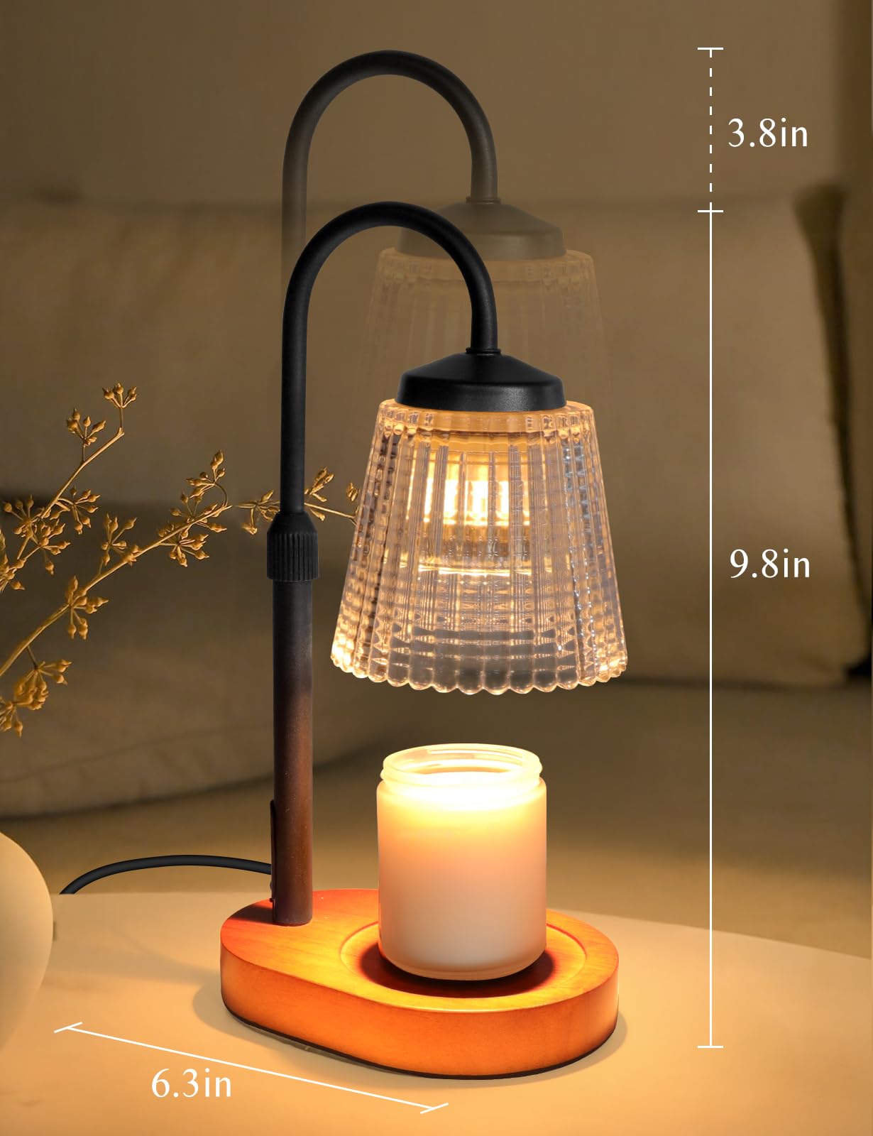 Yohonk Candle Warmer Lamp with Timer Dimmable, Adjustable Lamp Candle Warmer, Birthday Gifts for Women Mom, Wax Warmer Lamp for