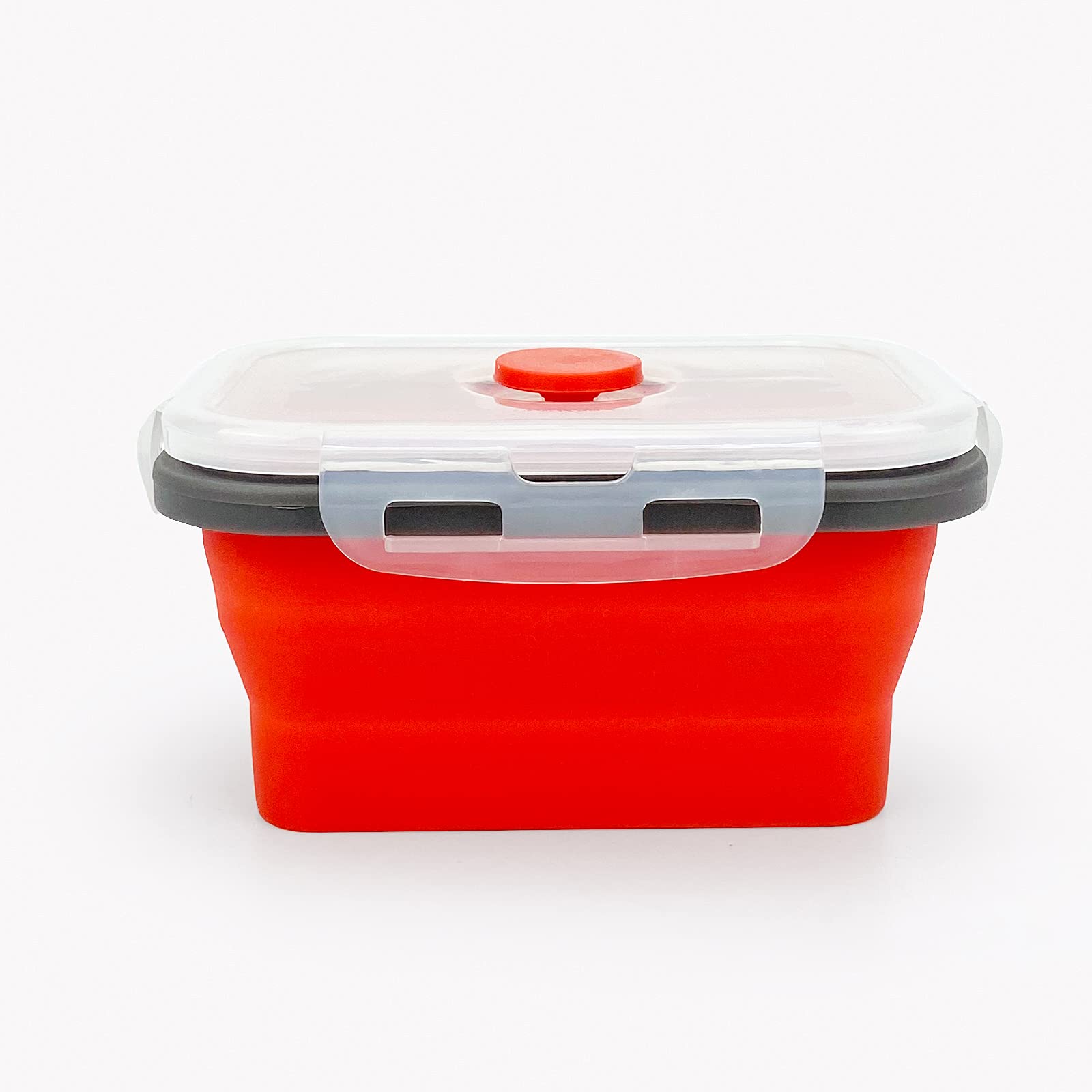 Ccyanzi 3Piece Collapsible Food Storage Containers With Lids, Silicone Lunch Container, Microwave & Freezer Safe, Space Saving F