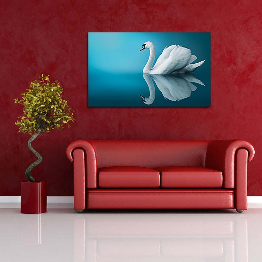 Pitaara Box Fantastic Swan | Peel & Stick Vinyl Wall Sticker for Bedroom & Living Room | 39.4 x 24 inch (100 x 61 cms)