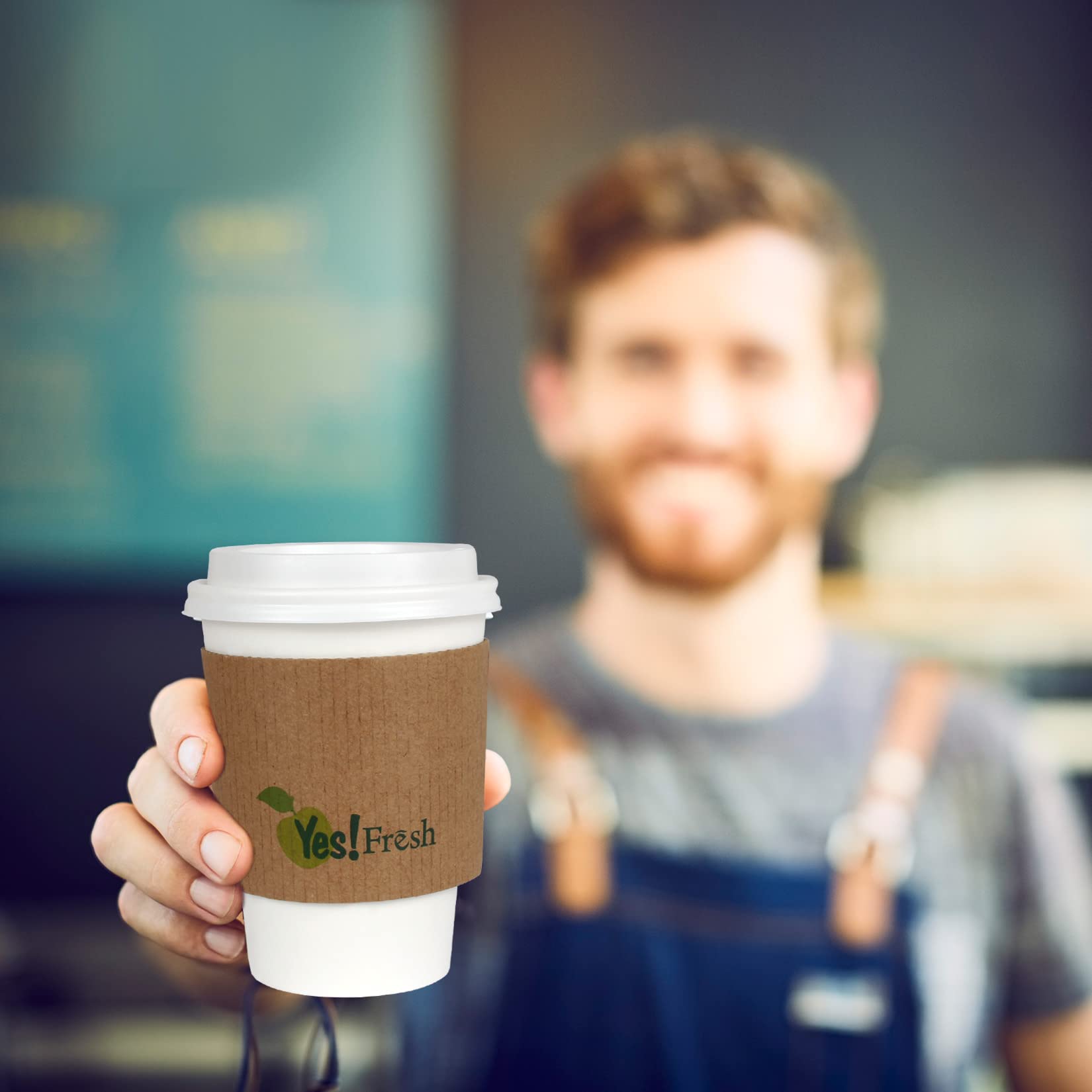 50 Pack White Coffee Cups With Lids And Sleeves ,12Oz Disposable Paper Coffee Cups , To Go Cups For Hot Chocolate, Tea, Hot/Cold