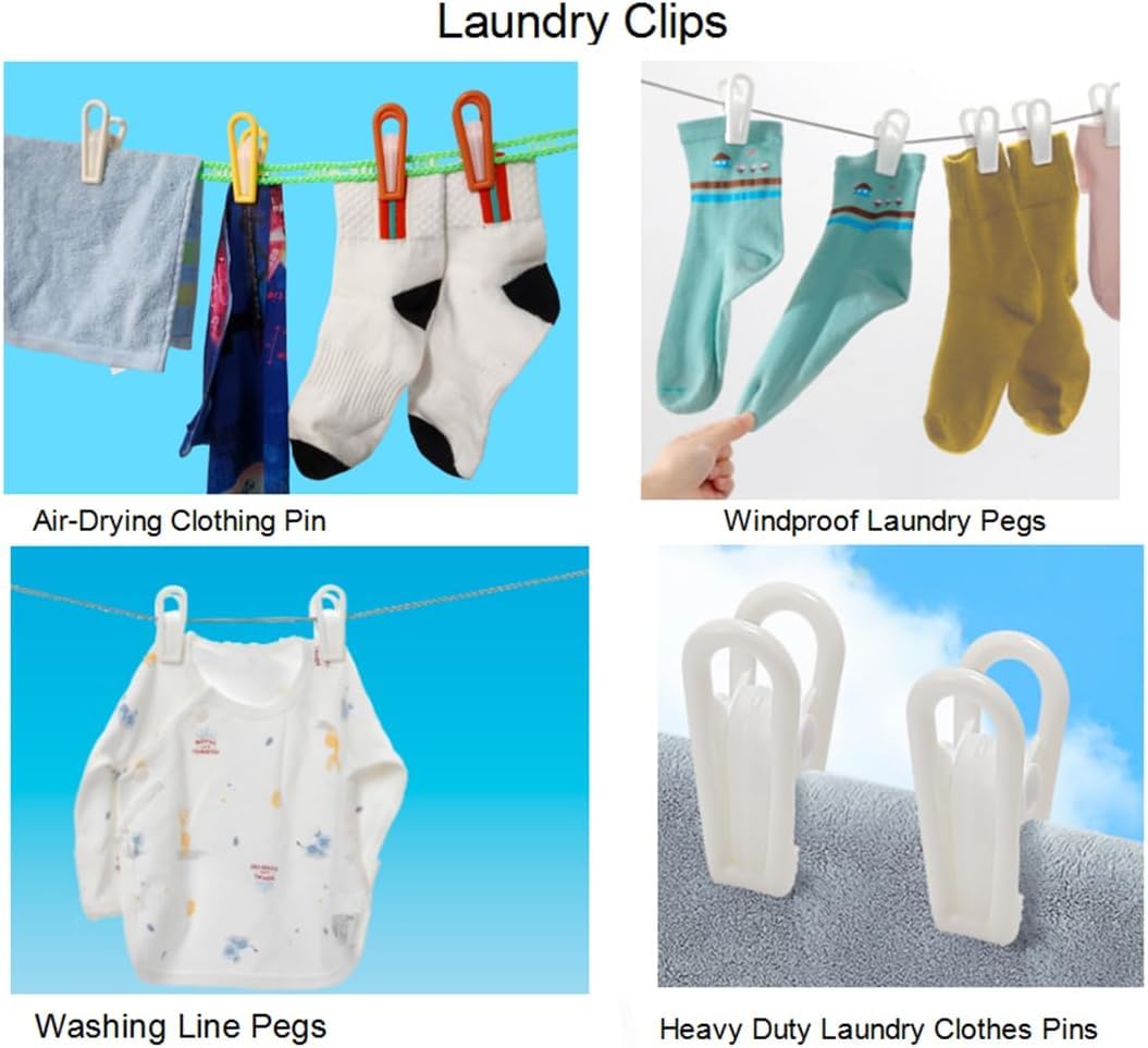Chip Clips,Laundry Clips,Washing Line Pegs,Windproof,Hanger Clips For Baby'S Flat Thin Clothes Hangers,Multi Purpose Clips For K