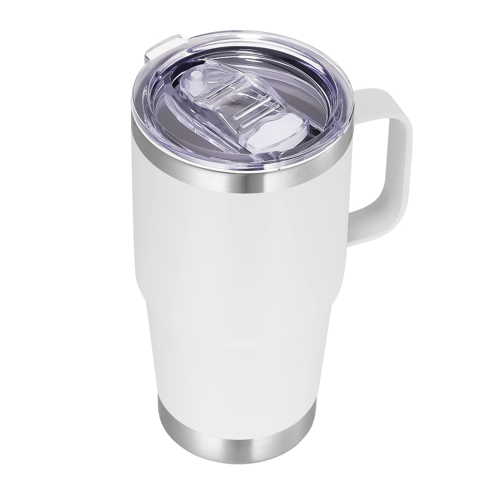 VEGOND 20 oz Tumbler with Handle Lid and Straw, Stainless Steel Insulated Travel Coffee Mug Spill Proof Double Wall Metal Tumble