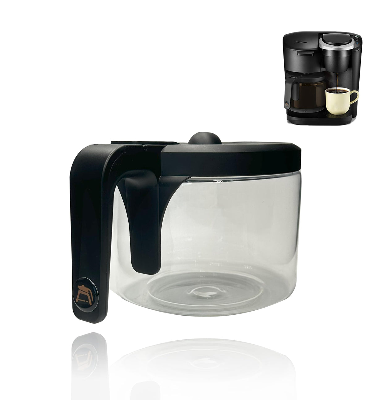 Replacement For Keurig K-Duo Essentials 5000 & 5500 12 Cups Glass Coffee Carafe (Not Fit K-Duo 5100 Model), Fit With Keuirg Coff