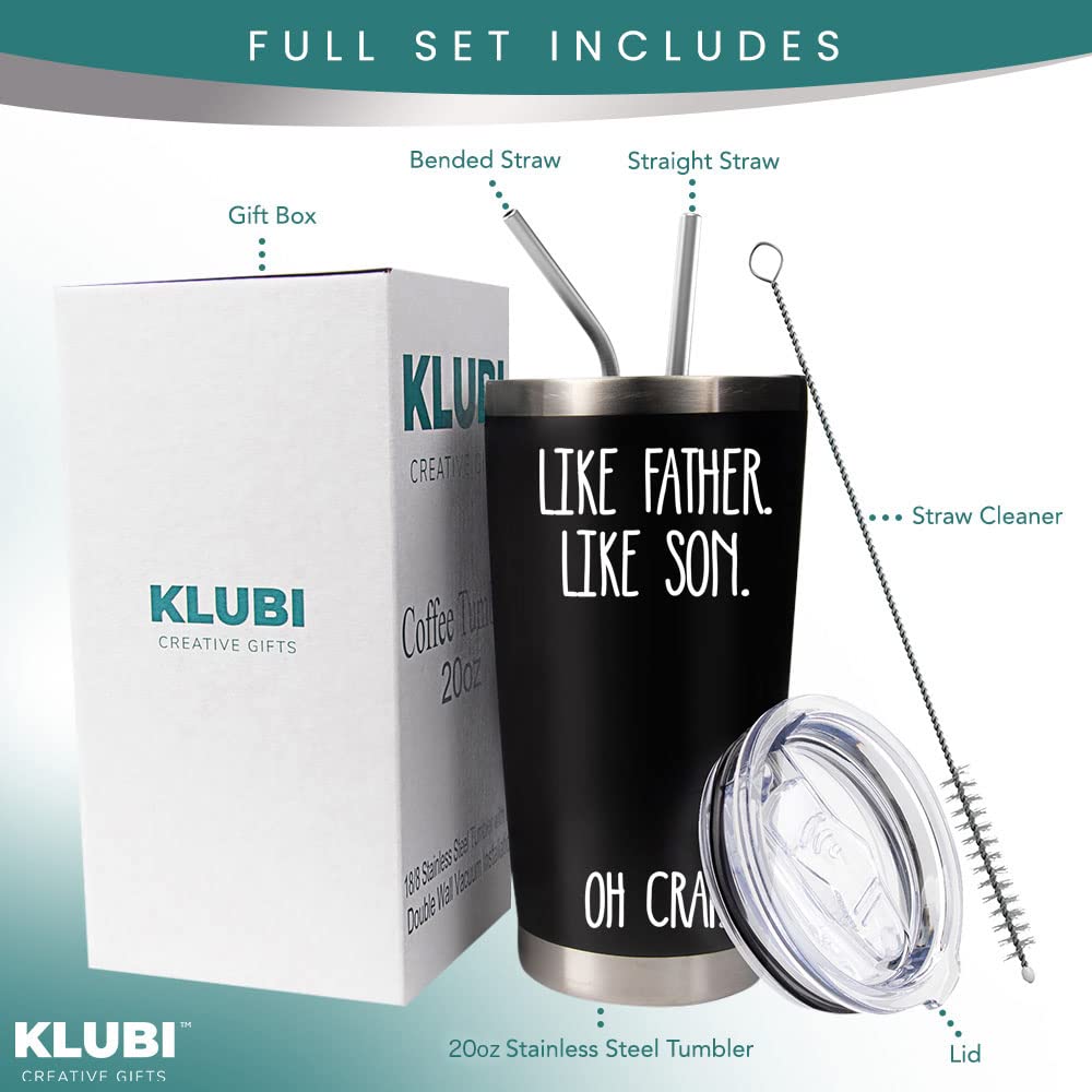 Klubi Dad Gifts From Son - Like Father Like Son Fathers Day Gift From Son Funny Dad Birthday Gifts From Son 20 Ounce Dad Tumbler