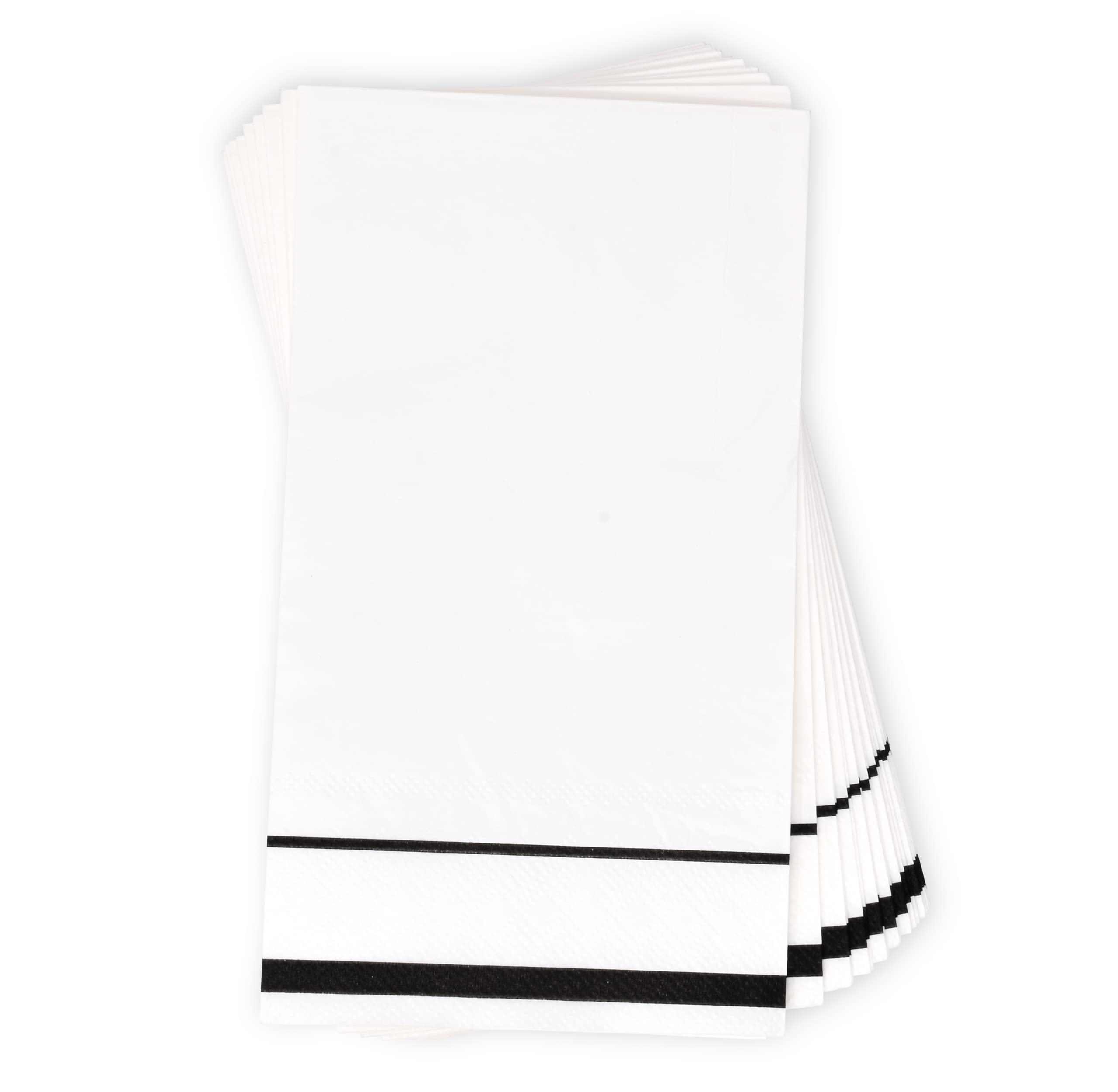 Gift Boutique 100 Gold Trim Lined Black Guest Napkins Disposable Paper Pack Elegant Dinner Hand Napkin for Bathroom Wedding Gold Foil Decorative Towel