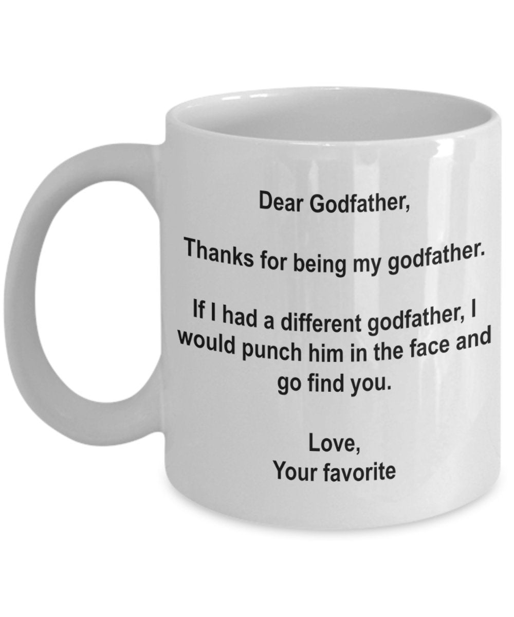 Dear Godfather Mug, Godfather Coffee Mug, Godfather Gift, Gifts for Godfather from Favorite Grandkids, Godfather Coffee Cup, God