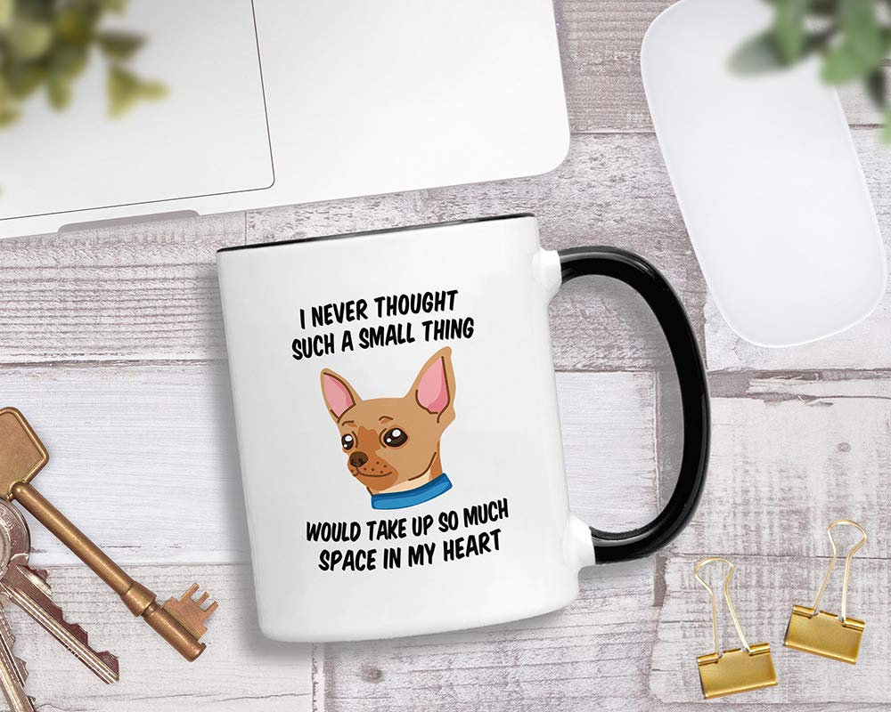 Casitika Chihuahua Gifts. 11 oz Chiuaua Coffee Mug. Gift Idea for Women or Men who Love their Dog. I Never Thought a Small Thing