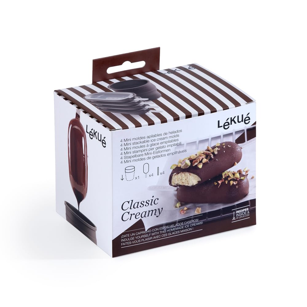 LAkuA classic creamy Ice cream Moulds 4 Units  Brown  3400235SUR