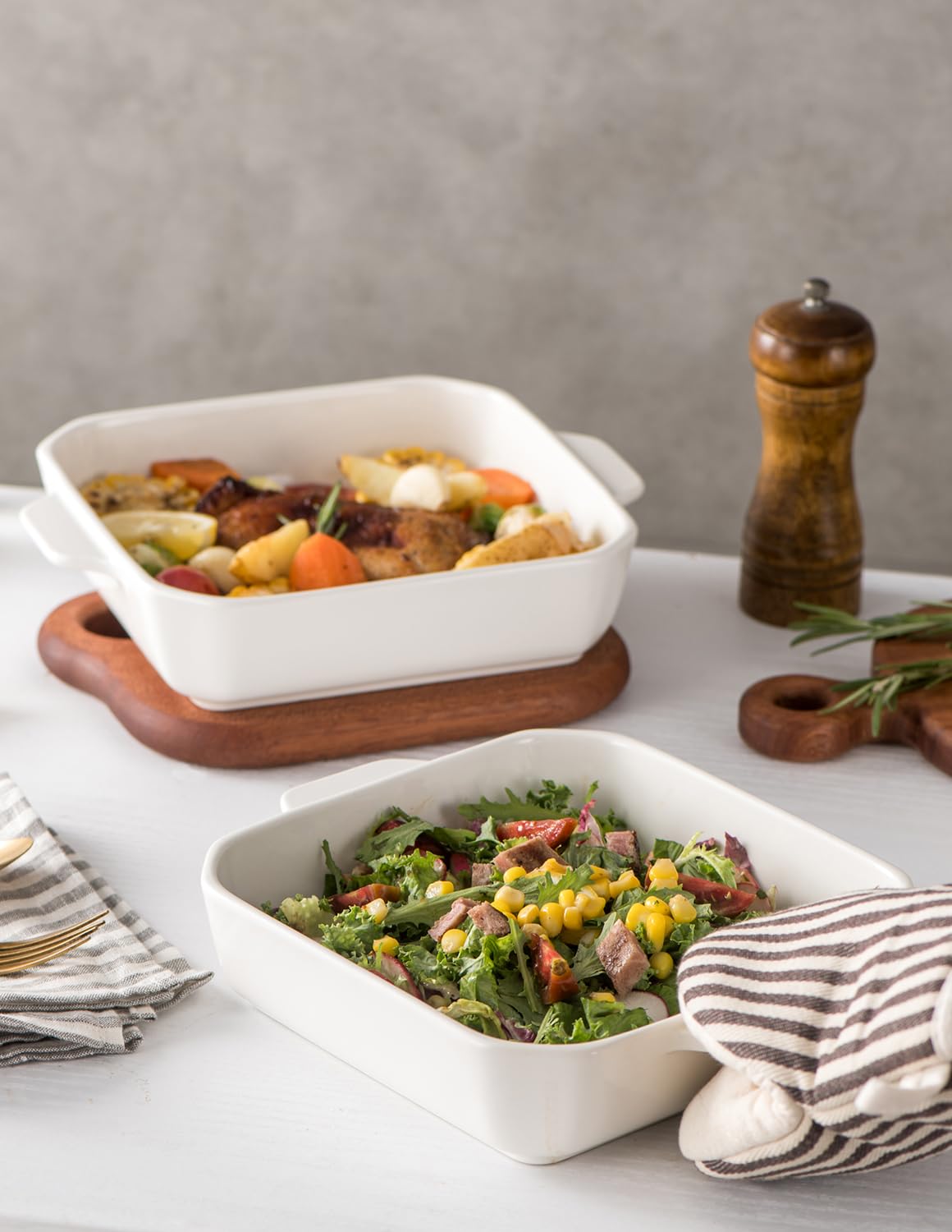 Onniyor Ceramic Baking Dishes, Square Baking Pans With Handles, Lasagna Pans Deep, Brownie Pans For Cooking, Casserole Dishes, C
