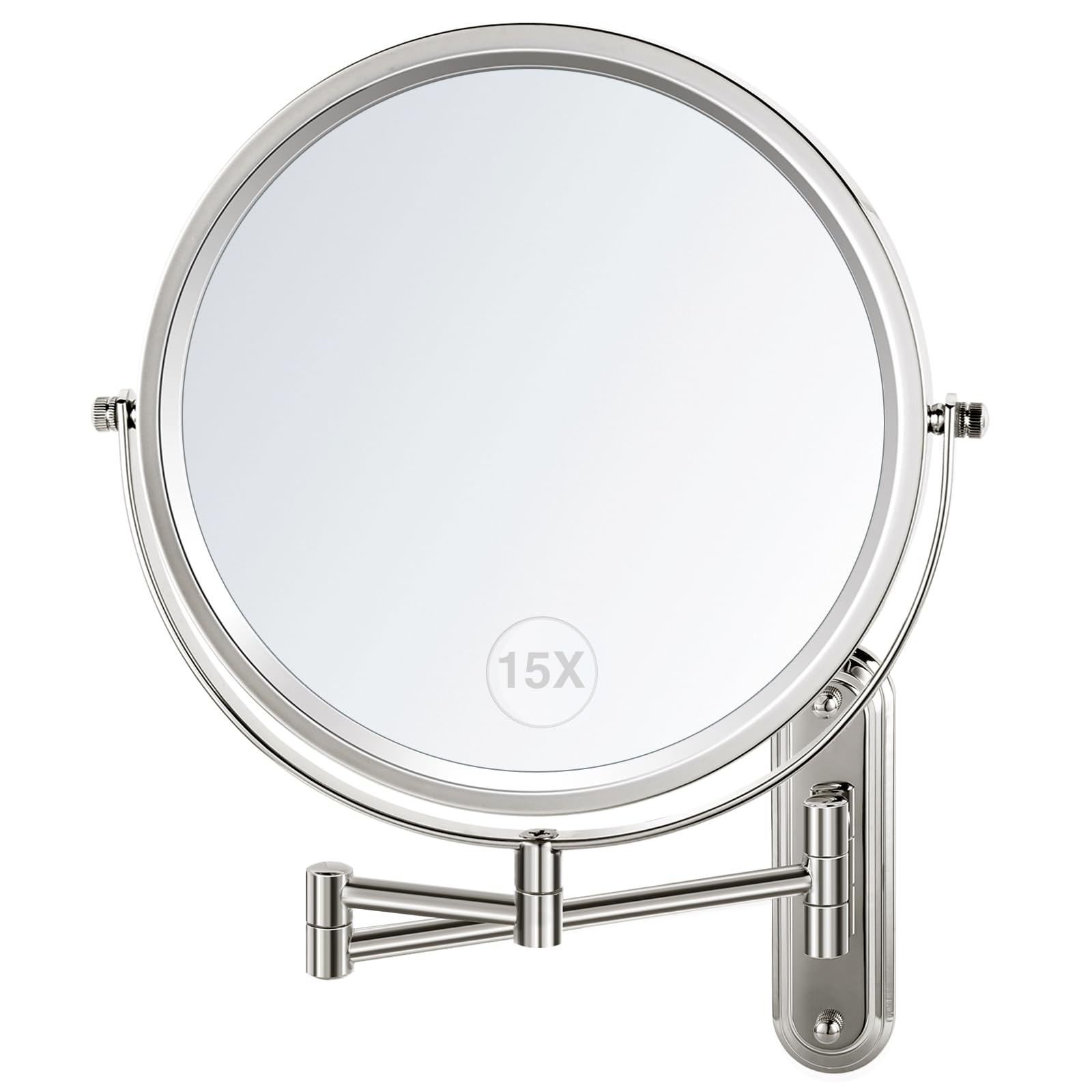 Vorremirr Wall Mounted Makeup Mirror - 8.5In Double Sided Makeup Mirror With Extended Arm,1X/15X Magnifying Mirror For Makeup Or