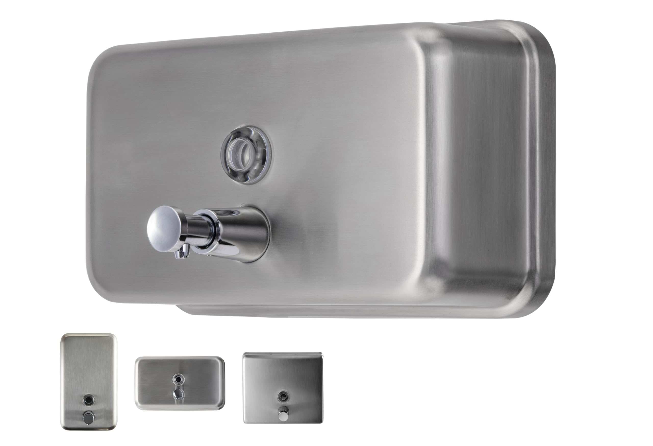 Commercial Soap Dispenser Wall Mount - Horizontal Stainless Steel Wall Mounted Soap Dispenser for Bathroom - New Superior Design with Anti-Leak Pump and Corrosion-Proof Lining- 37oz (1100ml) by EnBath