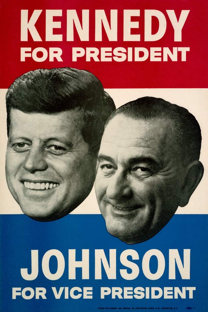 Jfk John F Kennedy Lyndon Johnson Campaign Wall Art Poster Room Home And Office Vintage Decor Aesthetic Cool Wall Decor Retro Pi