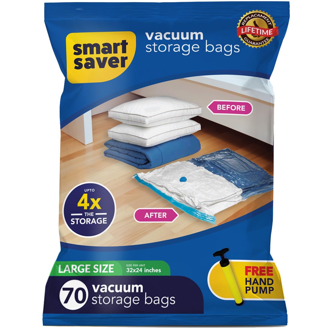 70 Large Smart Saver Vacuum Bags For Travel Space Saver Bags Compression Storage Bags For Clothes Vacuum Sealer Bags For Storage