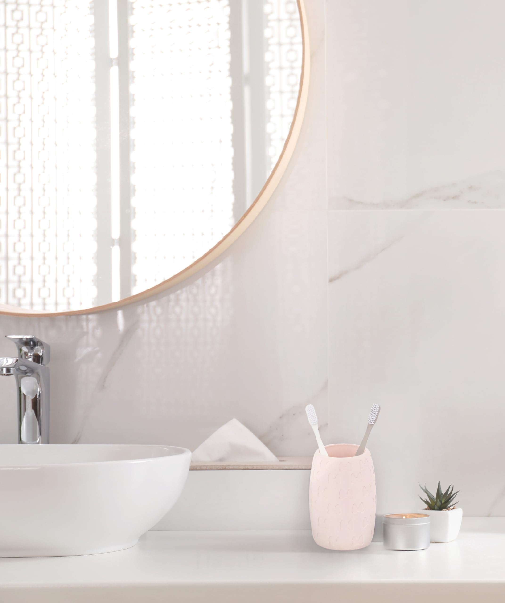 Disney Minnie Mouse Bathroom Tumbler - Pink Resin Toothbrush/Pen Holder - Bathroom D  Cor