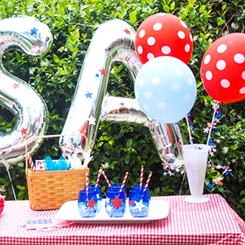 ALINK American Flag Red Blue White Paper Straws  100 Straws for Memorial Day /4th of July  Super Bowl  Patriotic Party  Americana Themed Party Celebration