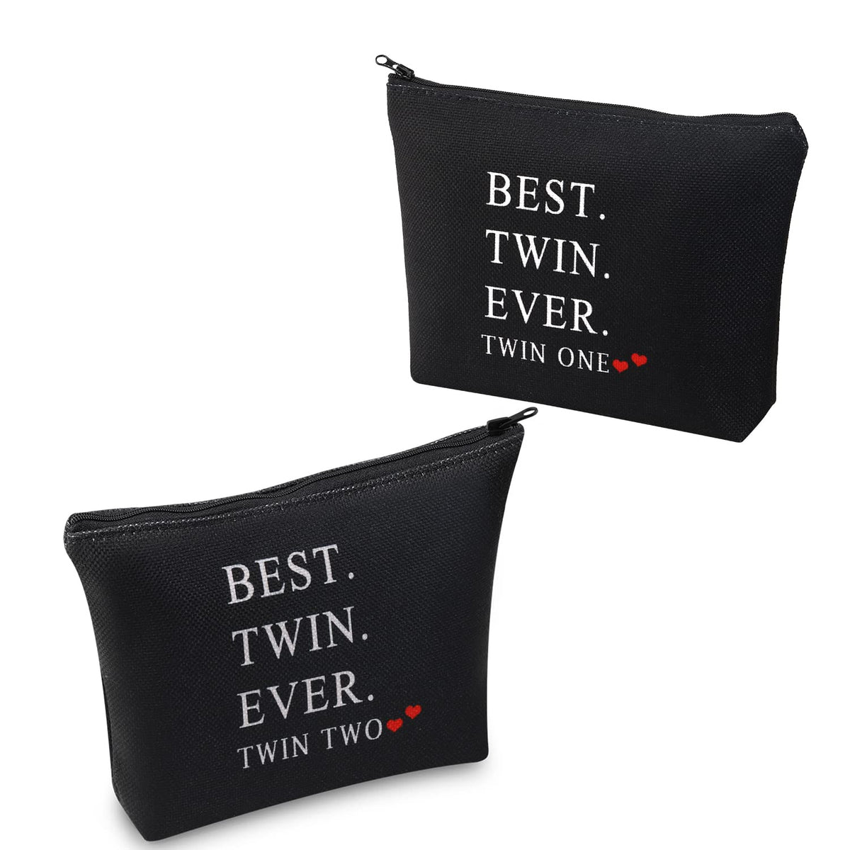 MBMSO Twin One Twin Two Gifts Best Twin Ever Gifts Makeup Bag Set of 2 Twins Gifts for Sister Cosmetic Bag(Twin One Twin Two Set
