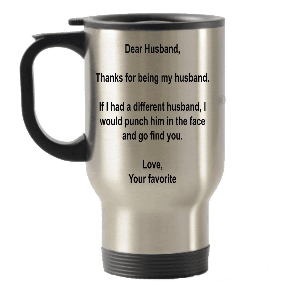 Spreadpassion - Dear Husband Tumbler - Stainless Steel Novelty Tumbler For Birthday And Anniversary Parties - Gift Idea For Appr