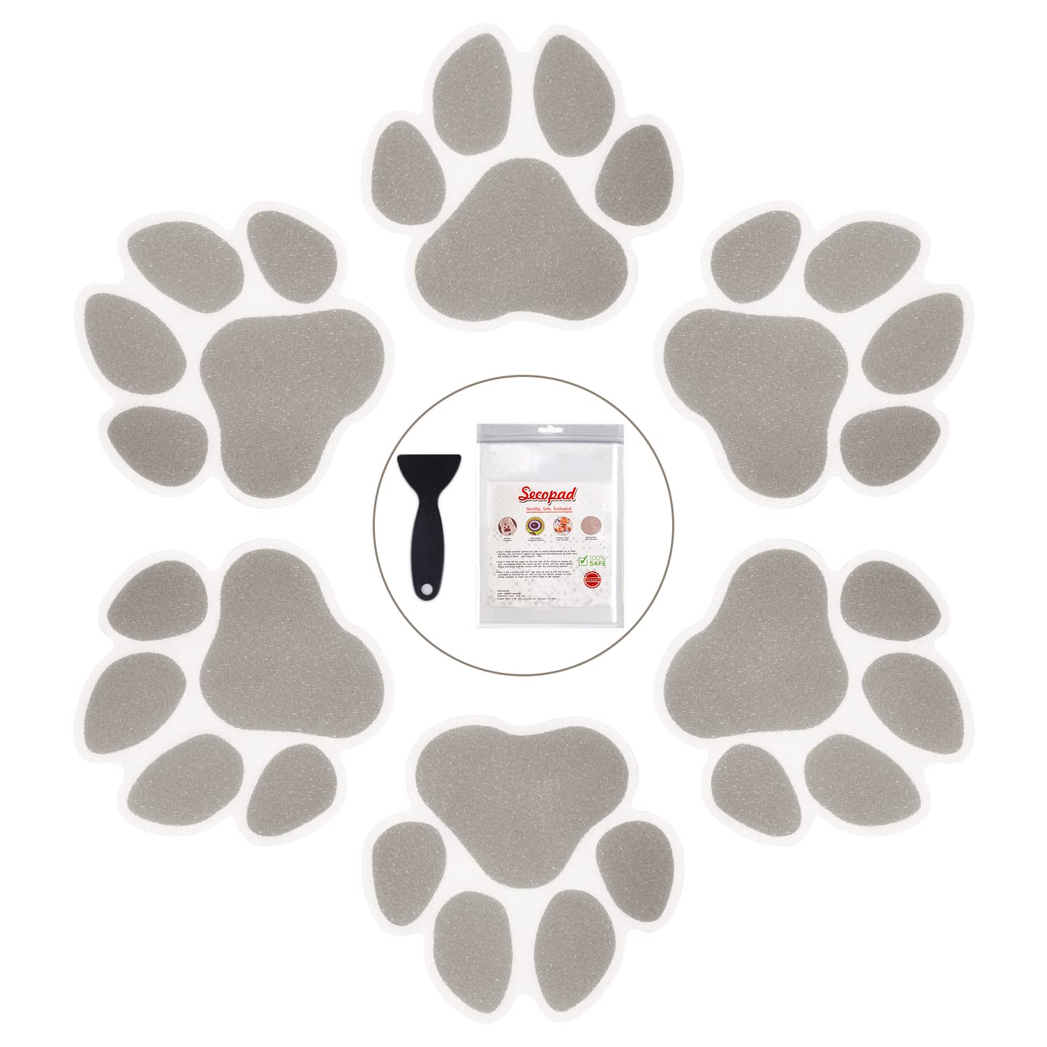 Secopad Original Non-Slip Bathtub Stickers, 20 Large Pcs Safety Bathroom Tubs Showers Treads Adhesive Decals With Scraper