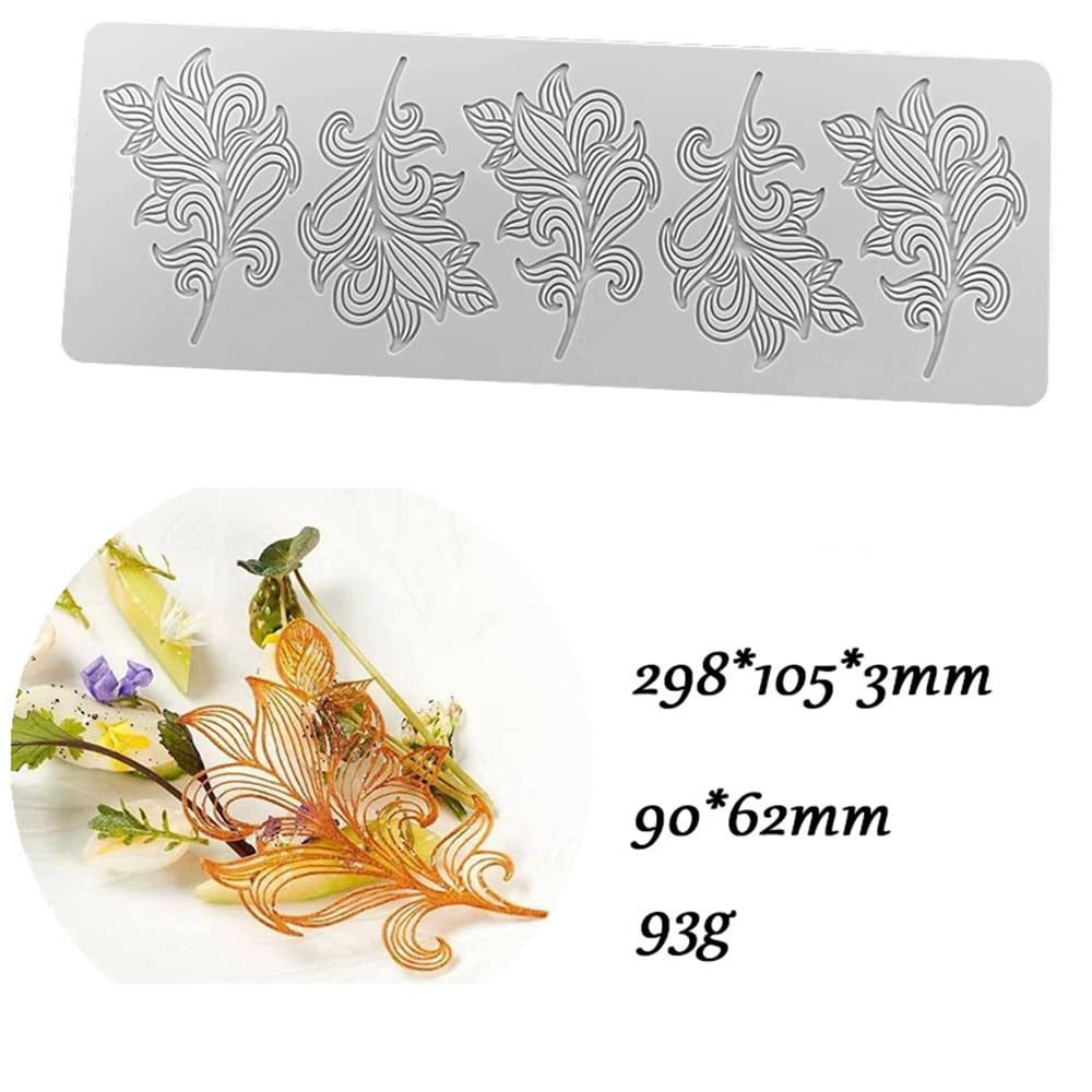 3D Hollow Leaf Fondant Lace Mold Multi Leaves Flower Candy Mold Chocolate Sugar Craft Cake Decoration Cupcake Top (A Leaf_11.92