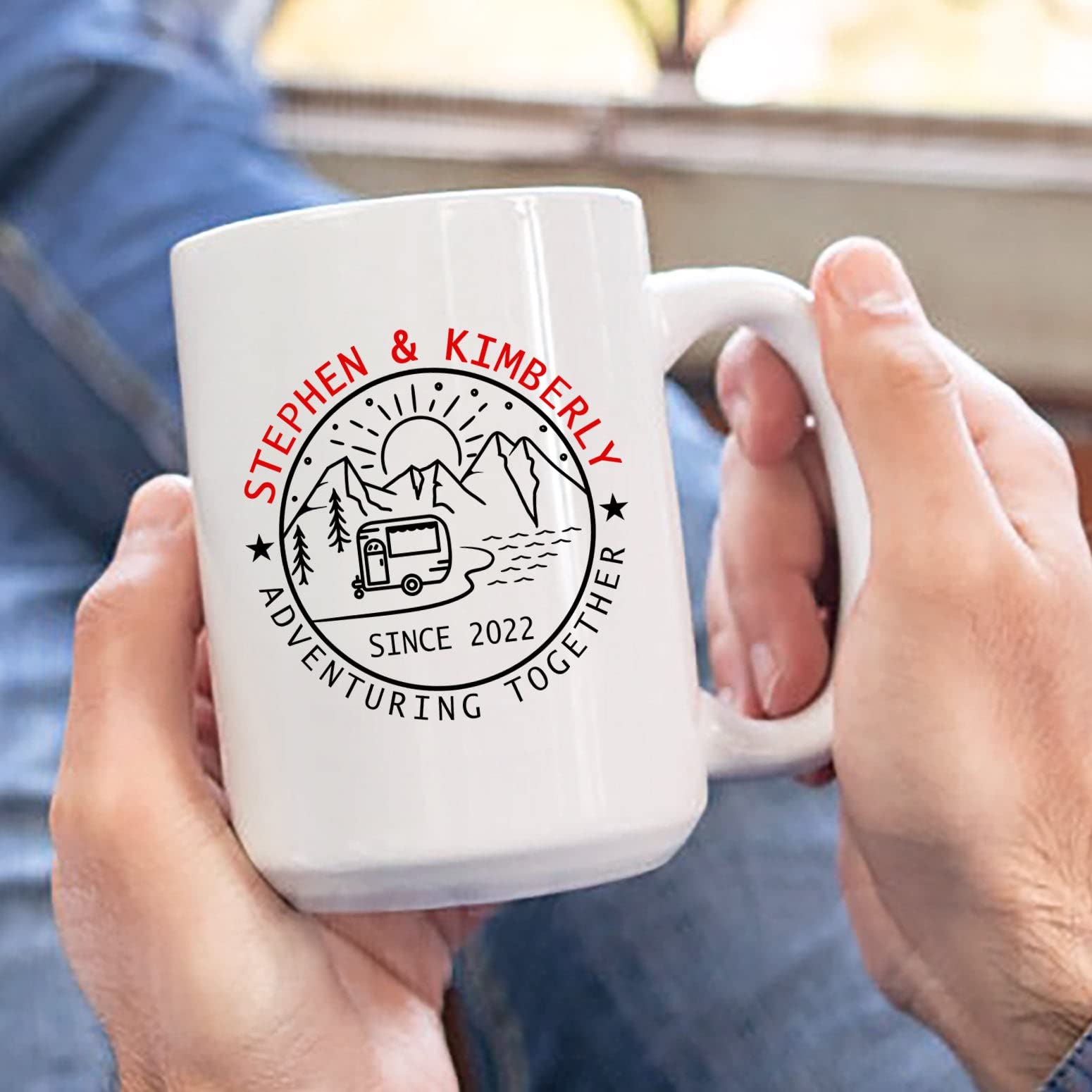 Adventure Together Mug, Camping Lover Mug, Happy Camper Cup, Camping Gift, Camper Travel Mug, Personalized Camping Mug, Custom C