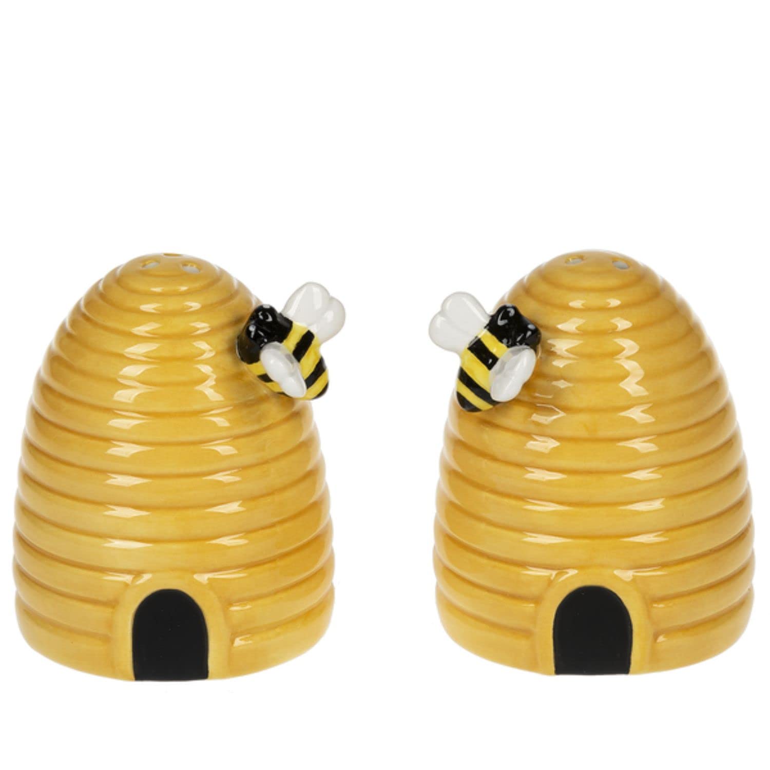Ganz Mg178280 Bee Skep Salt And Pepper Shaker Set Of 2, Yellow