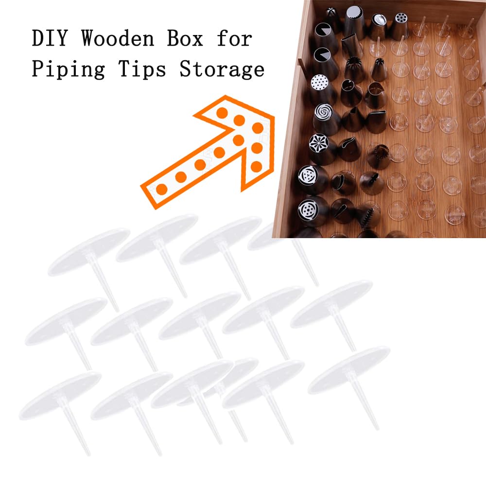 Kowanii Cake Decorating Tips Storage Box Diy Cake Flower Nails For Icing Piping Tips Container 200 Pieces, Not Include Box