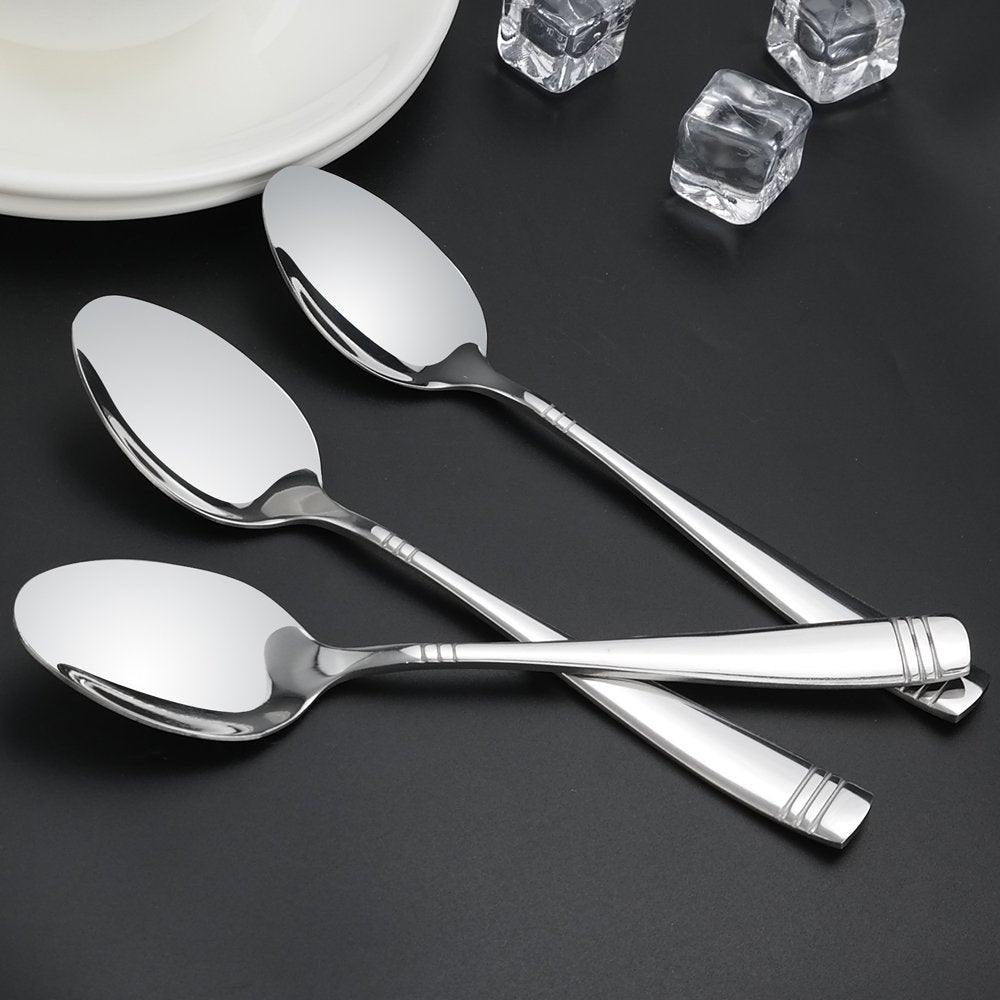 Obstnny Stainless Steel Dinner Spoons, 8-Inch, Set Of 12