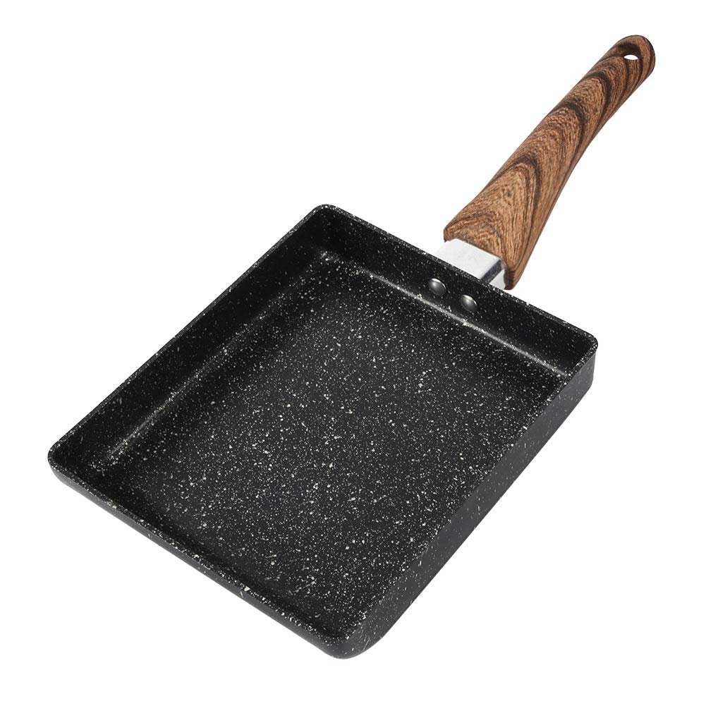 Jimfoty Japanese Omelette Pan/Egg Pan,Tamagoyaki Rectangular NonStick Saucepan Black Practical Frying Pan Mini Frying Pan Kitche