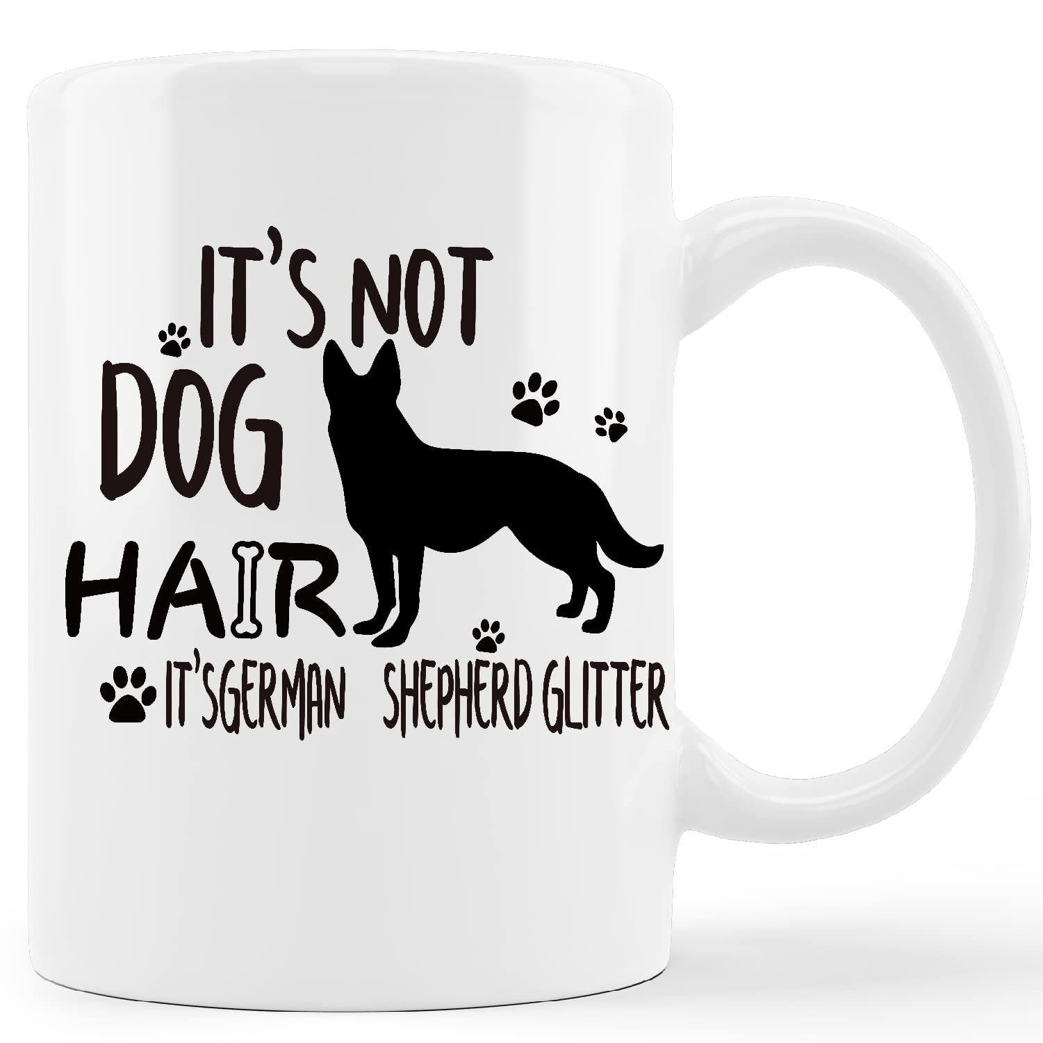 kunlisa Funny German Shepherd Dog Mug Cup,It's Not Dog Hair It's German Shepherd Glitter Ceramic Mug-11oz Coffee Milk Tea Mug Cu