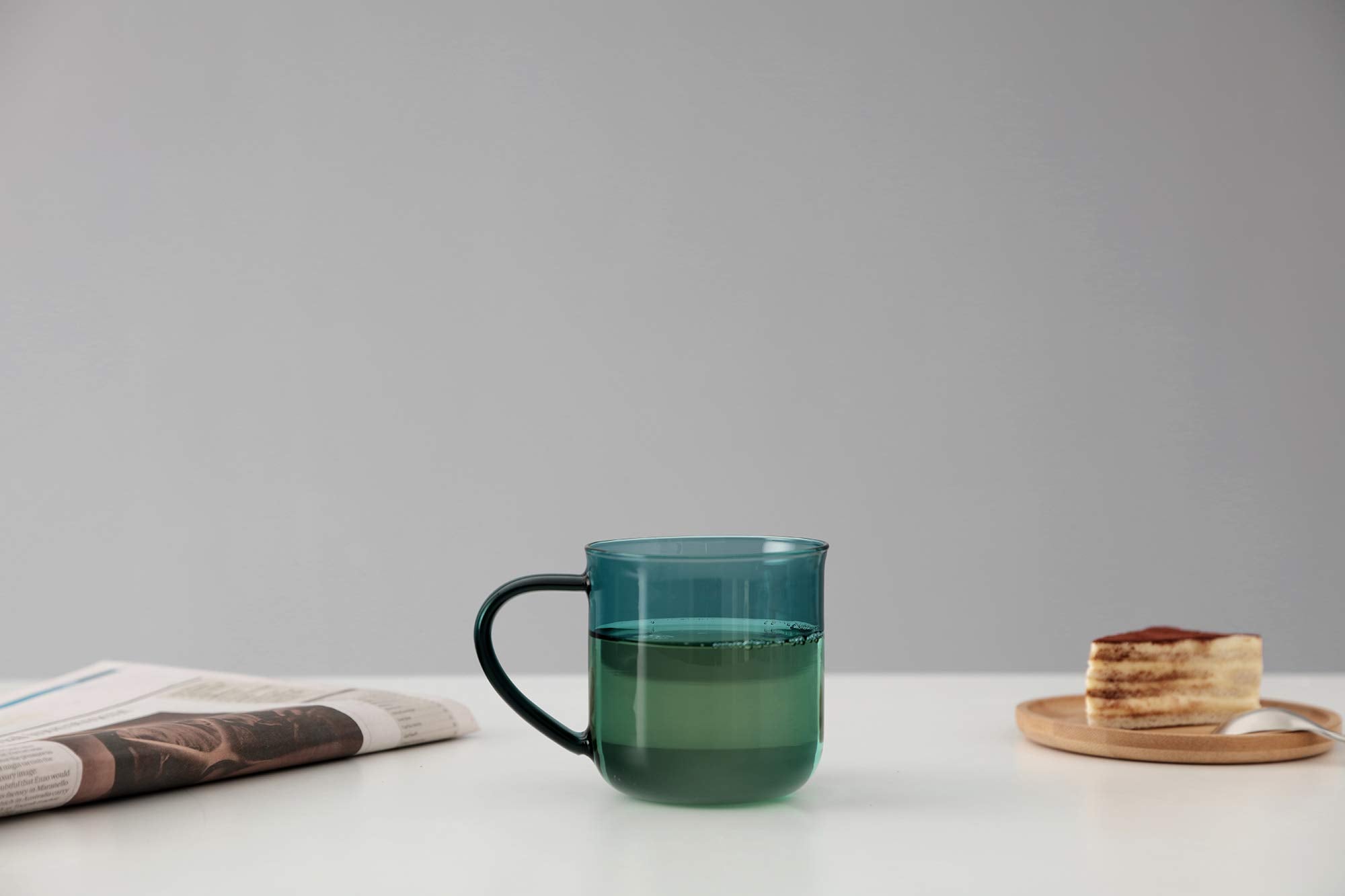 Viva Minima Eva Blue Glass Tea Cup - 14 Oz / 400 Ml Coffee Mug