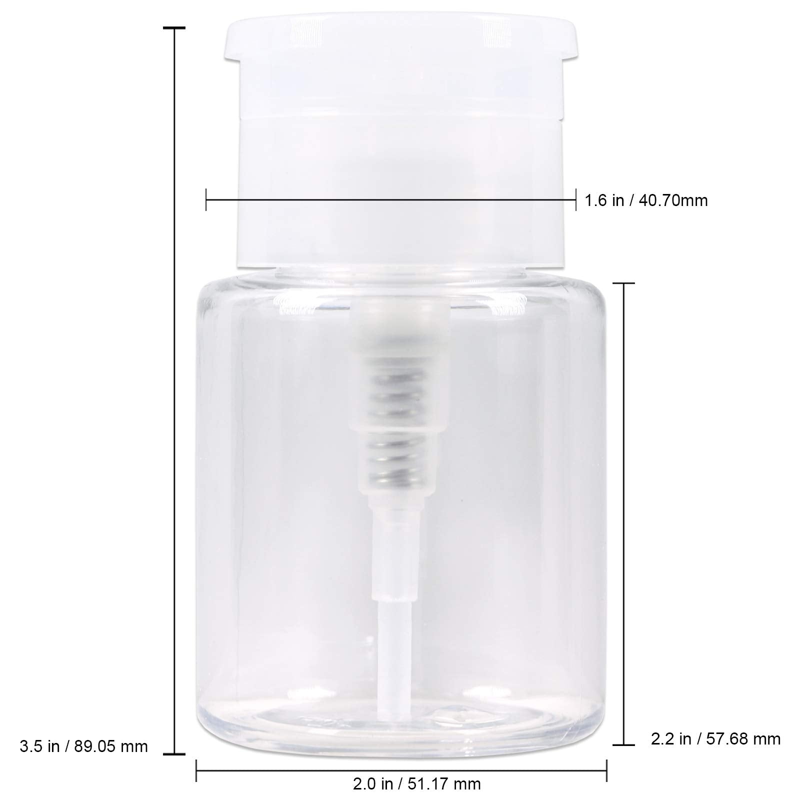 3Oz Push Down Pump Dispenser Flip Top Cap Refillable Empty Bottle - Color: Clear - Lockable Travel Cosmetic Packaging Empty Bott