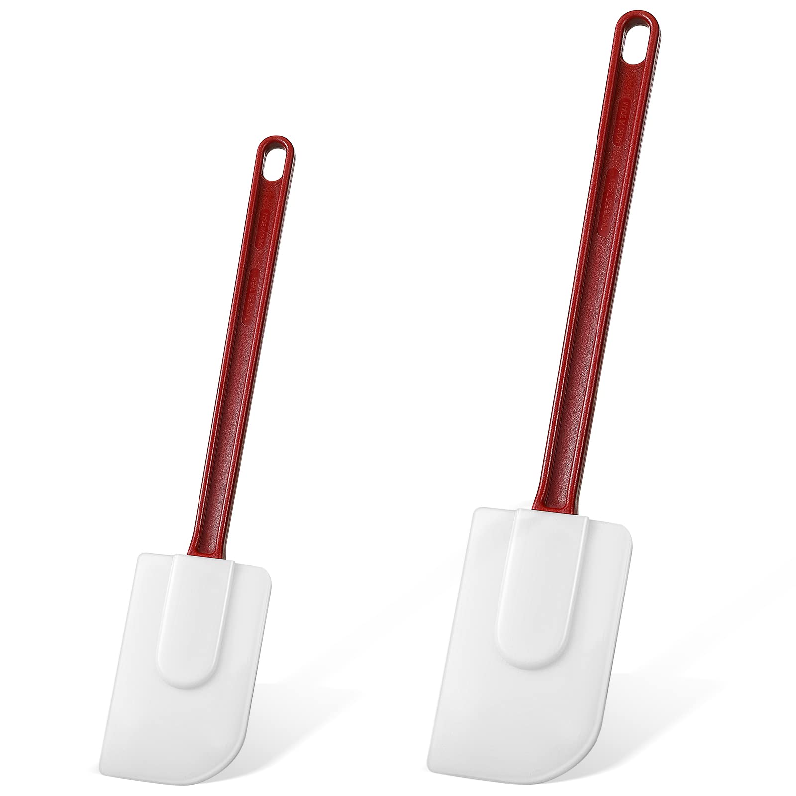 Lounsweer 2 Pcs Rubber Spatula Heat Resistant Silicone Spatula Scraper 10 Inch 14 Inch Commercial Baking Spatulas Set for Kitche
