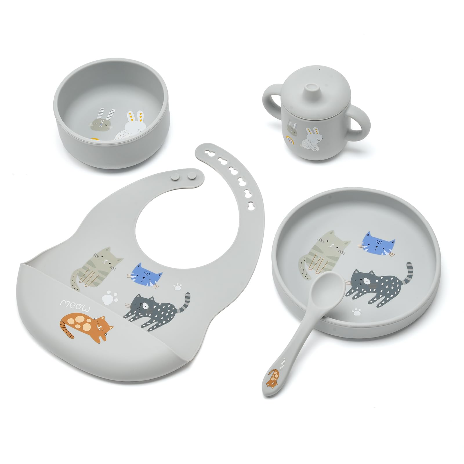 Imagination Junction silicone baby feeding set, Baby Led Weaning Supplies,Cutlery Feeding Supplies, Baby Utensils Feeding Essent