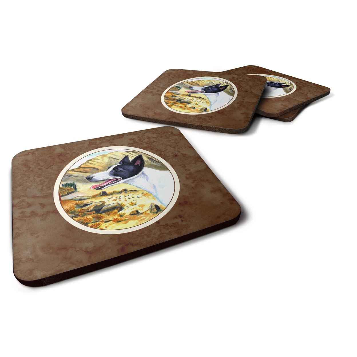 Carolines Treasures Canaan Dog Foam Coasters (Set of 4), 3.5, Multicolor
